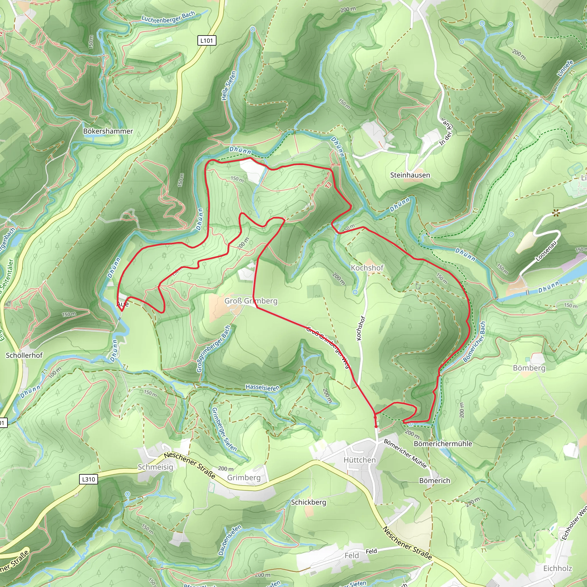 Großgrimberger and Bach Kochshof Loop via Hohenroute mobile static map