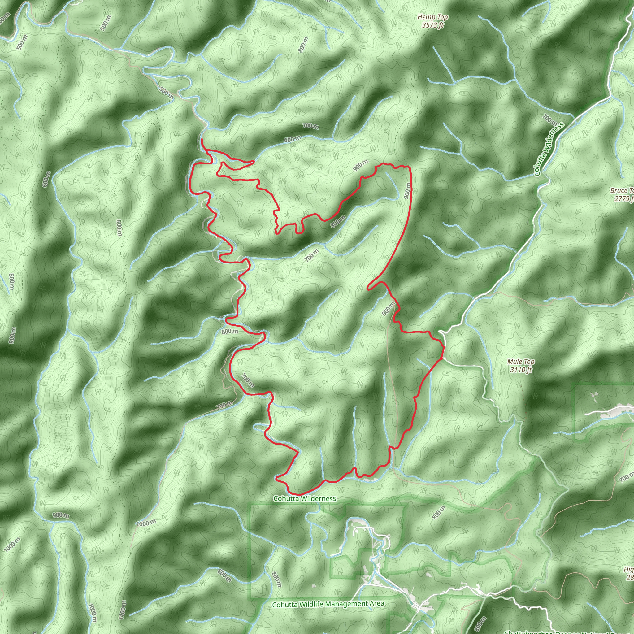 Jacks River and Penitentiary Branch Loop Trail mobile static map