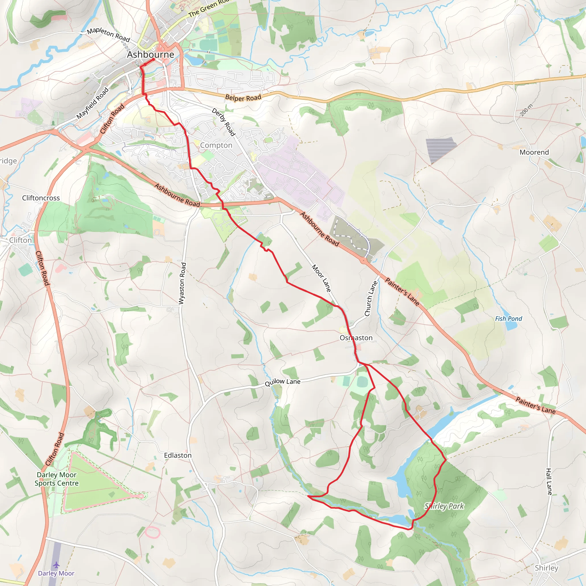 Ashbourne Walk mobile static map
