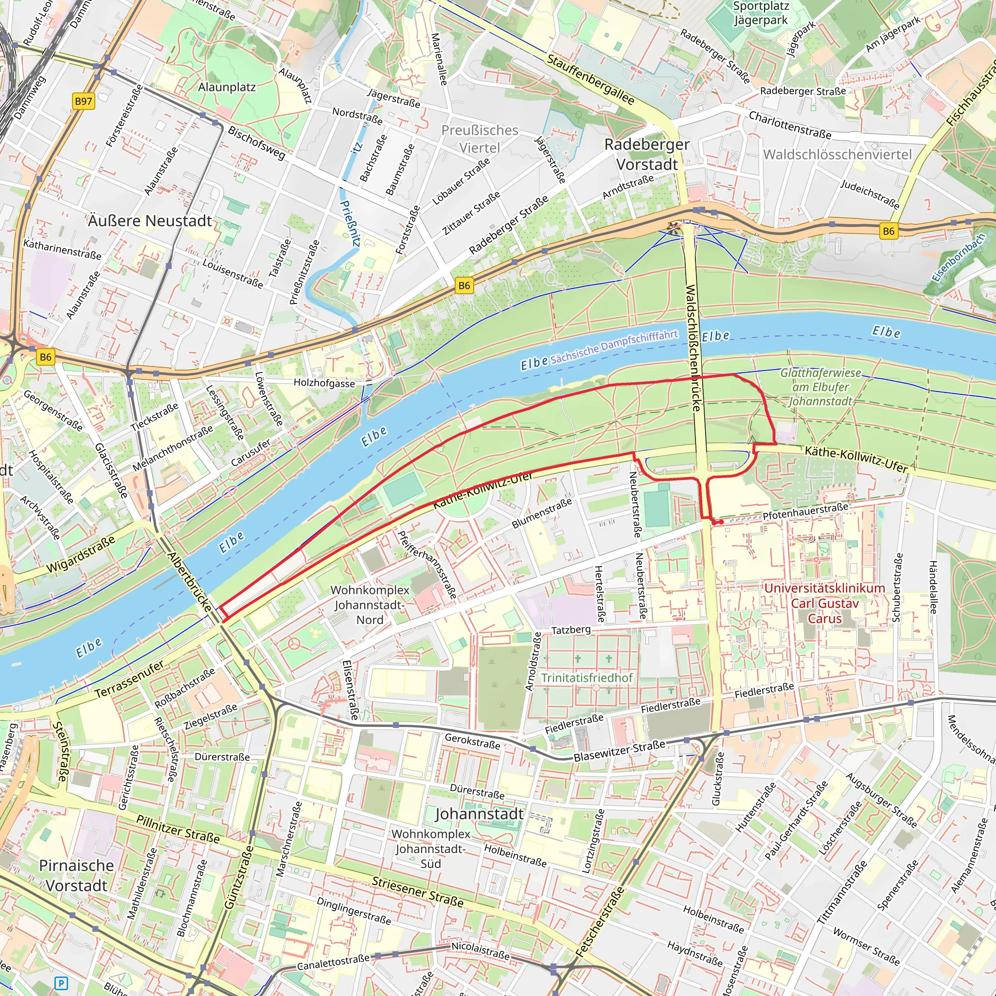 Waldschlösschen wiese Loop mobile static map