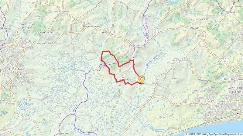 Wartling Wood and Plantation Wood Loop mobile static map