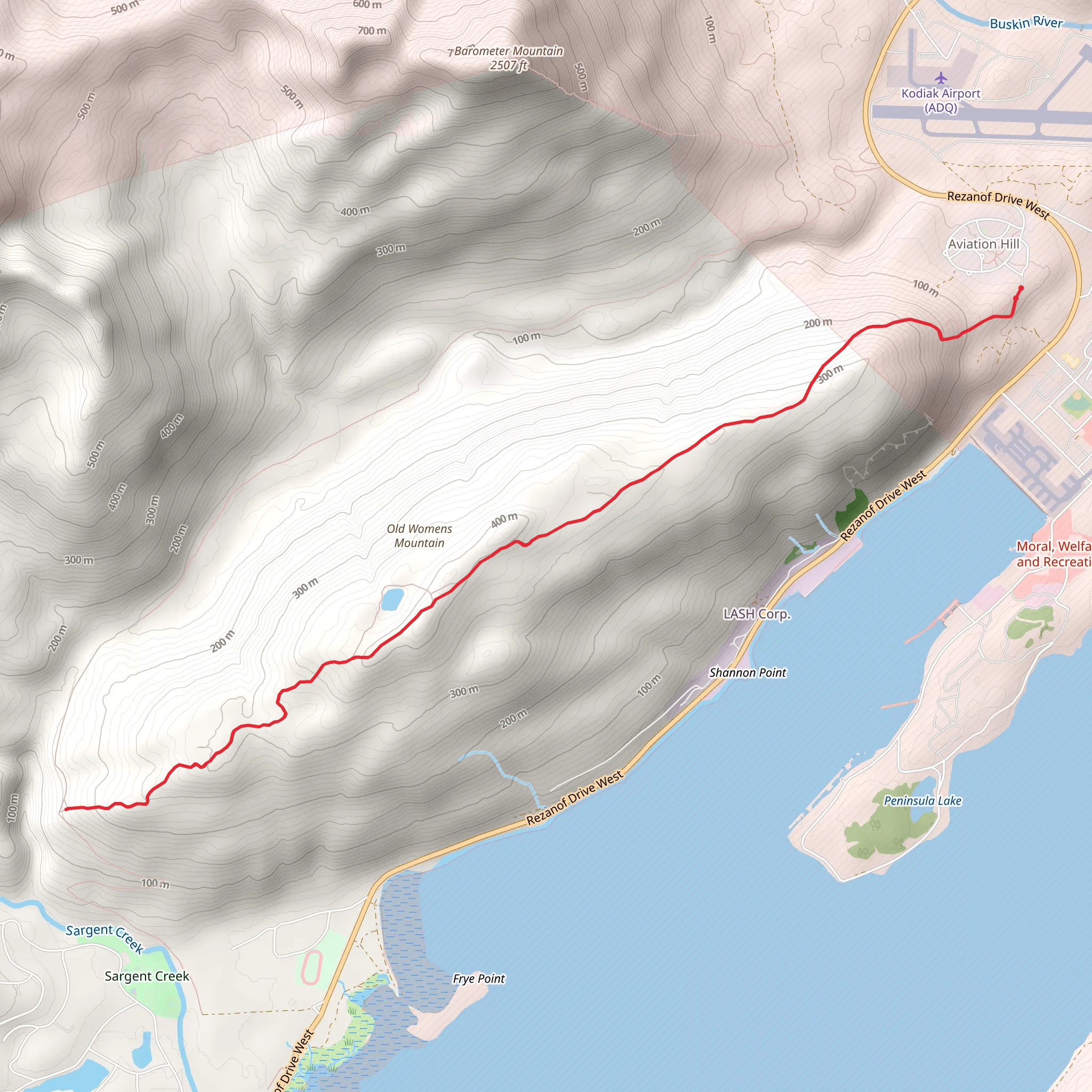 Old Womens Mountain Trail mobile static map
