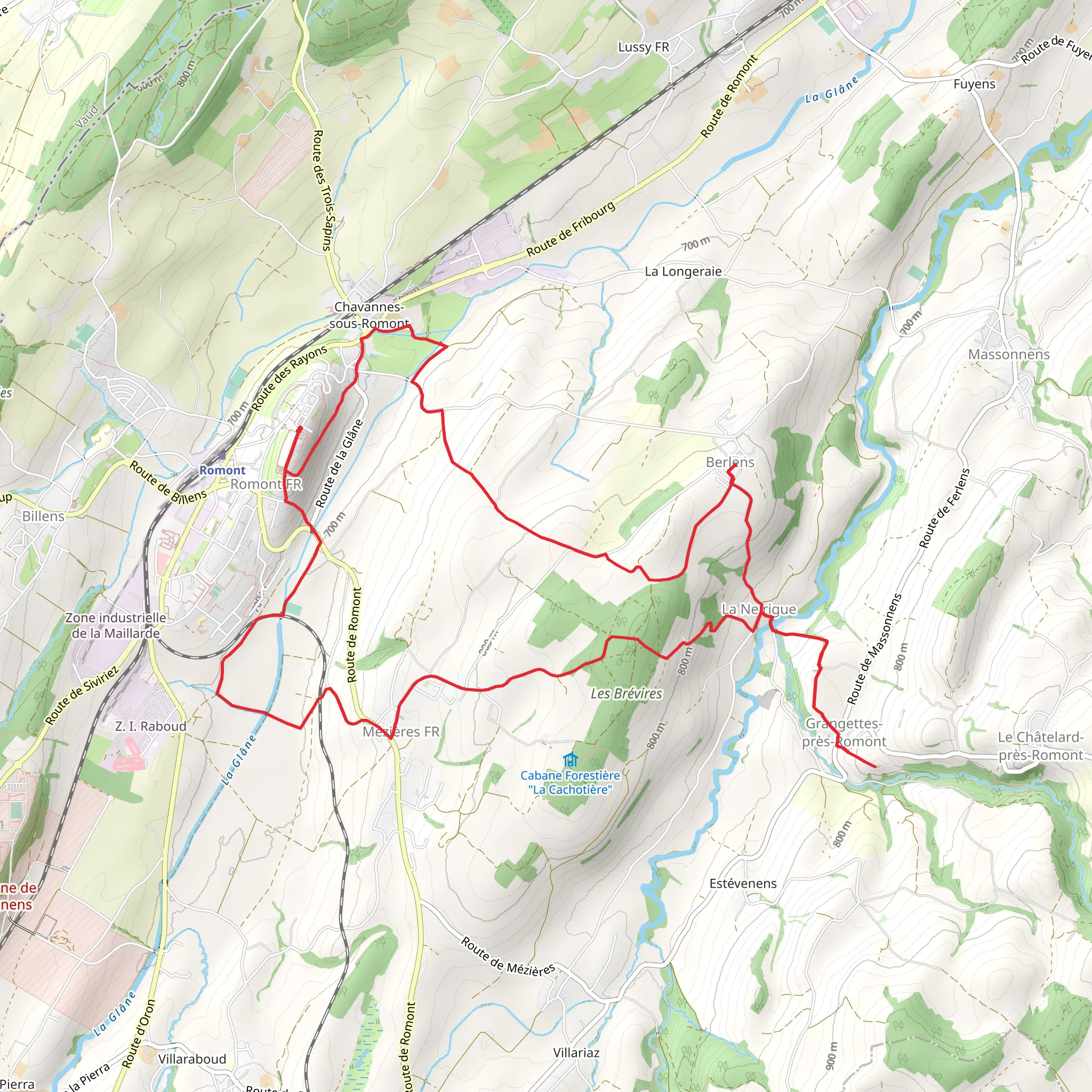 Romont Stained Glass Trail mobile static map