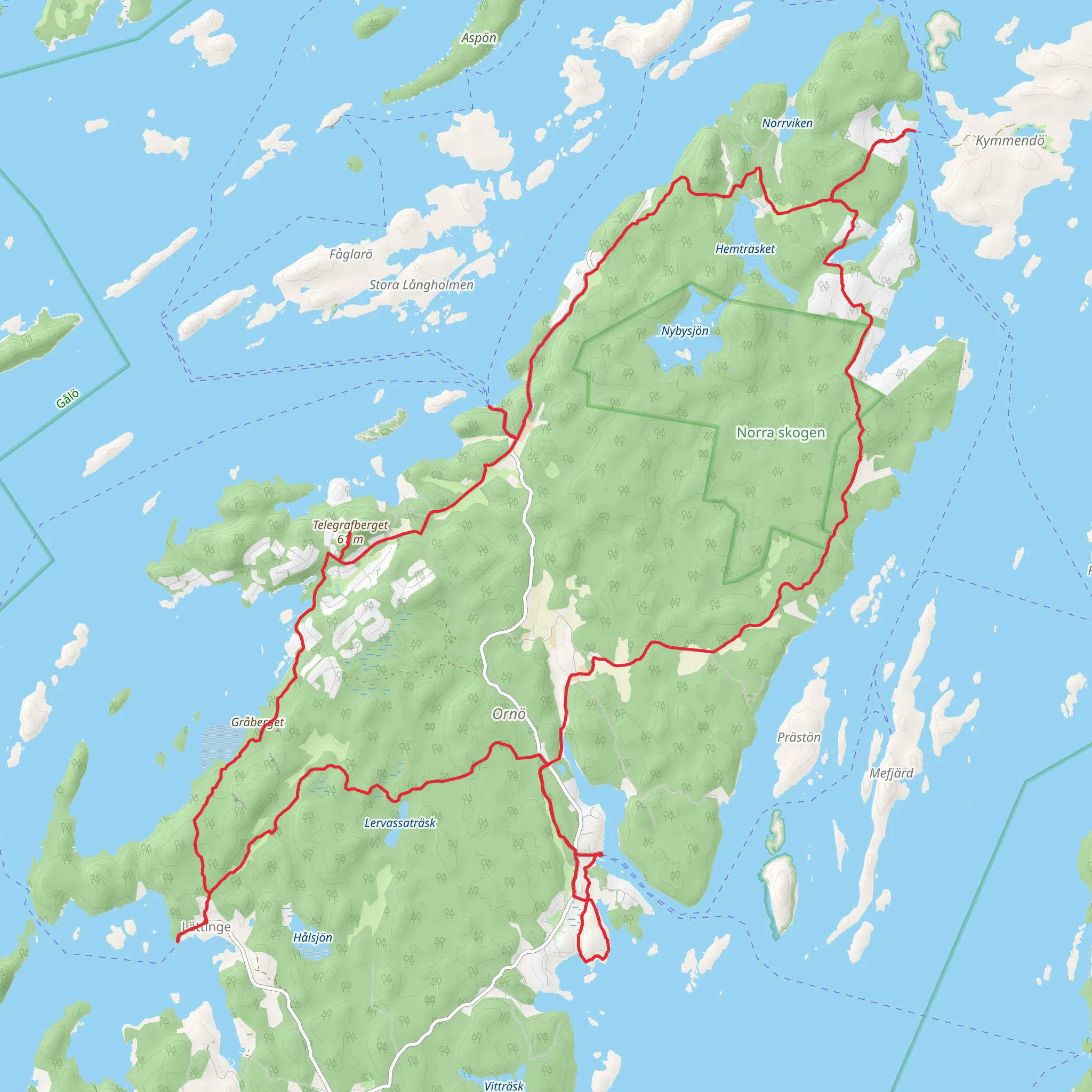 Stockholm Archipelago Trail - Ornö mobile static map