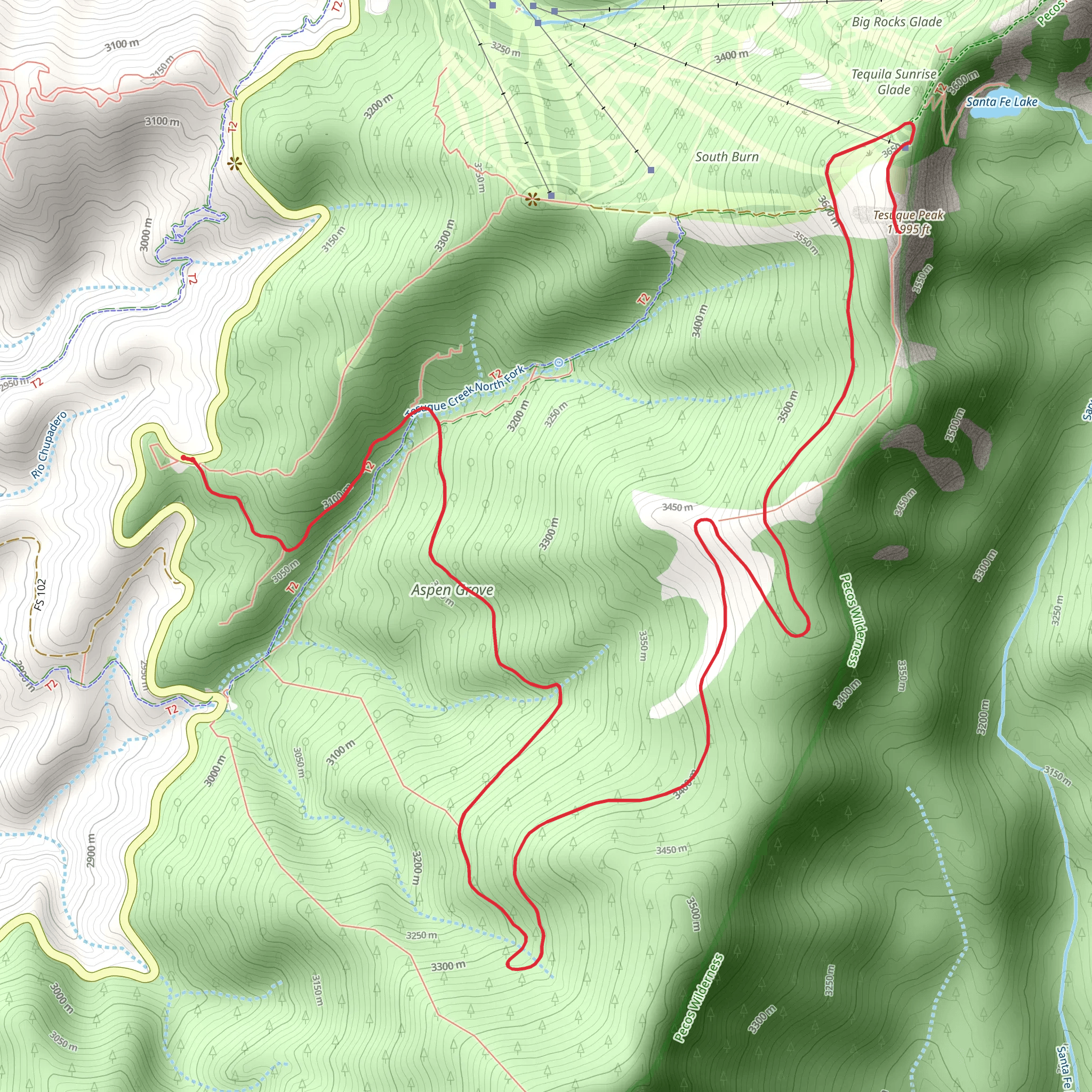 Tesuque Peak mobile static map