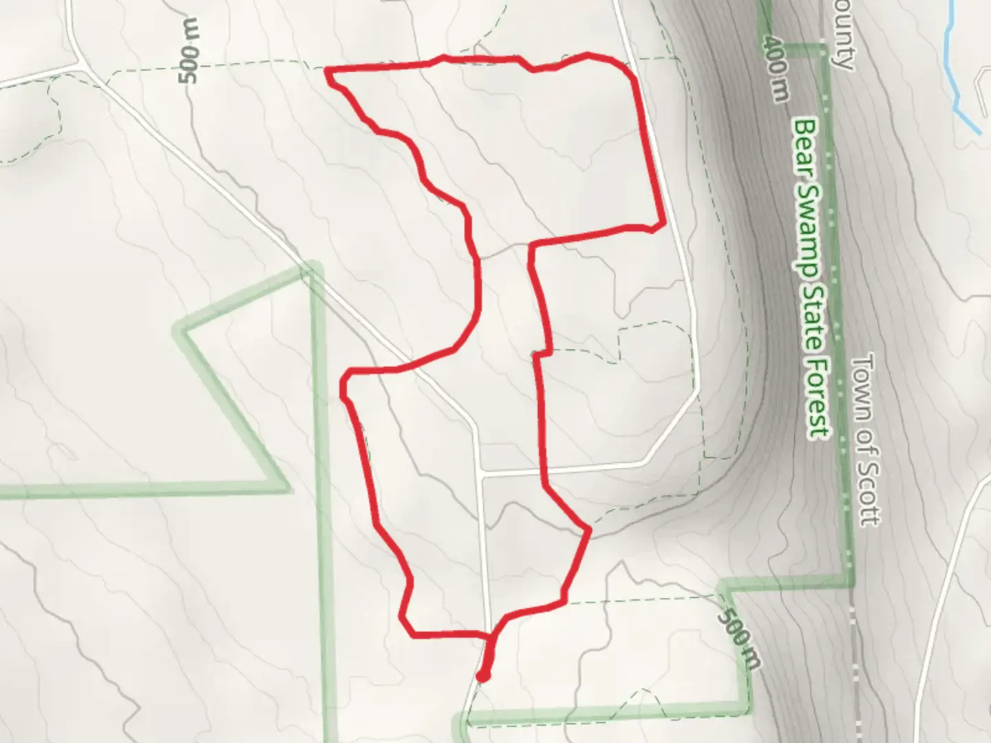 An image depicting the trail Bear Swamp Road Loop and its surrounding area.