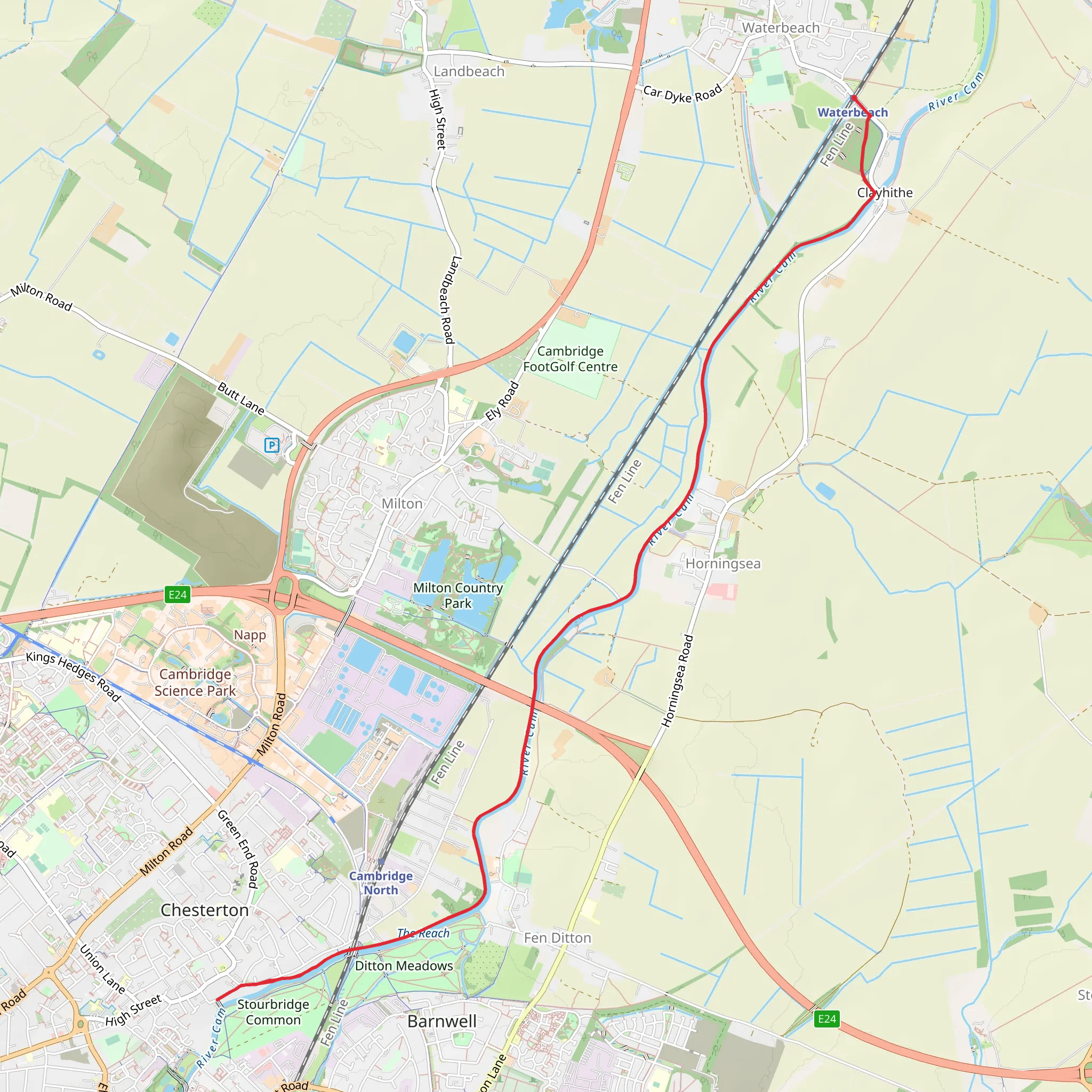 River Cam Walk - Waterbeach mobile static map