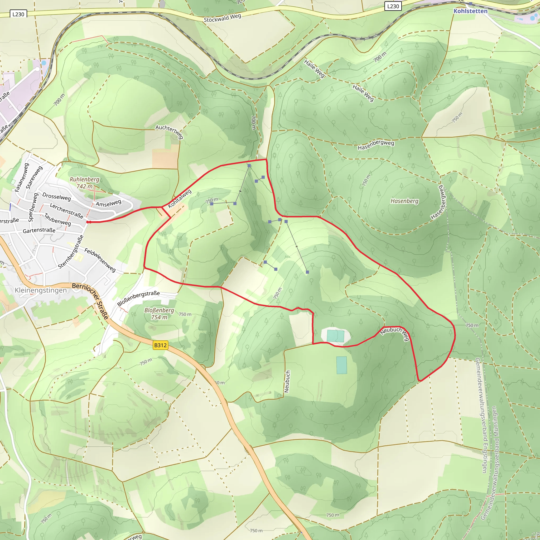 Kalkofen and Scheiterhau Loop via Neubuch mobile static map