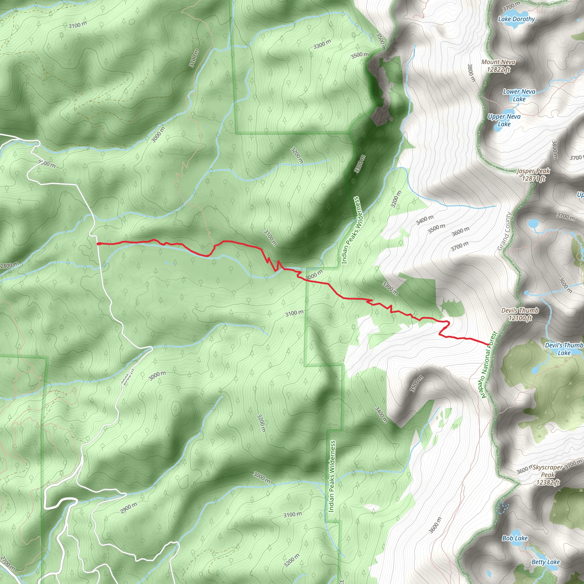 Devils Thumb via CDT mobile static map