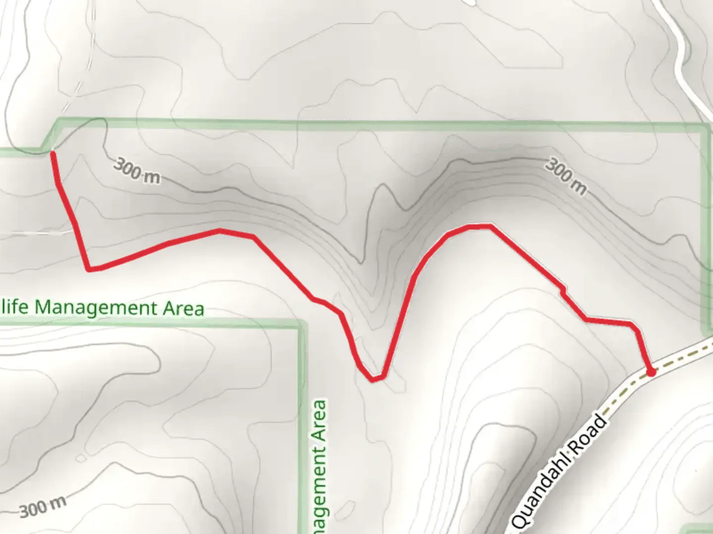 An image depicting the trail North Bear Creek from Quandahl Road and its surrounding area.