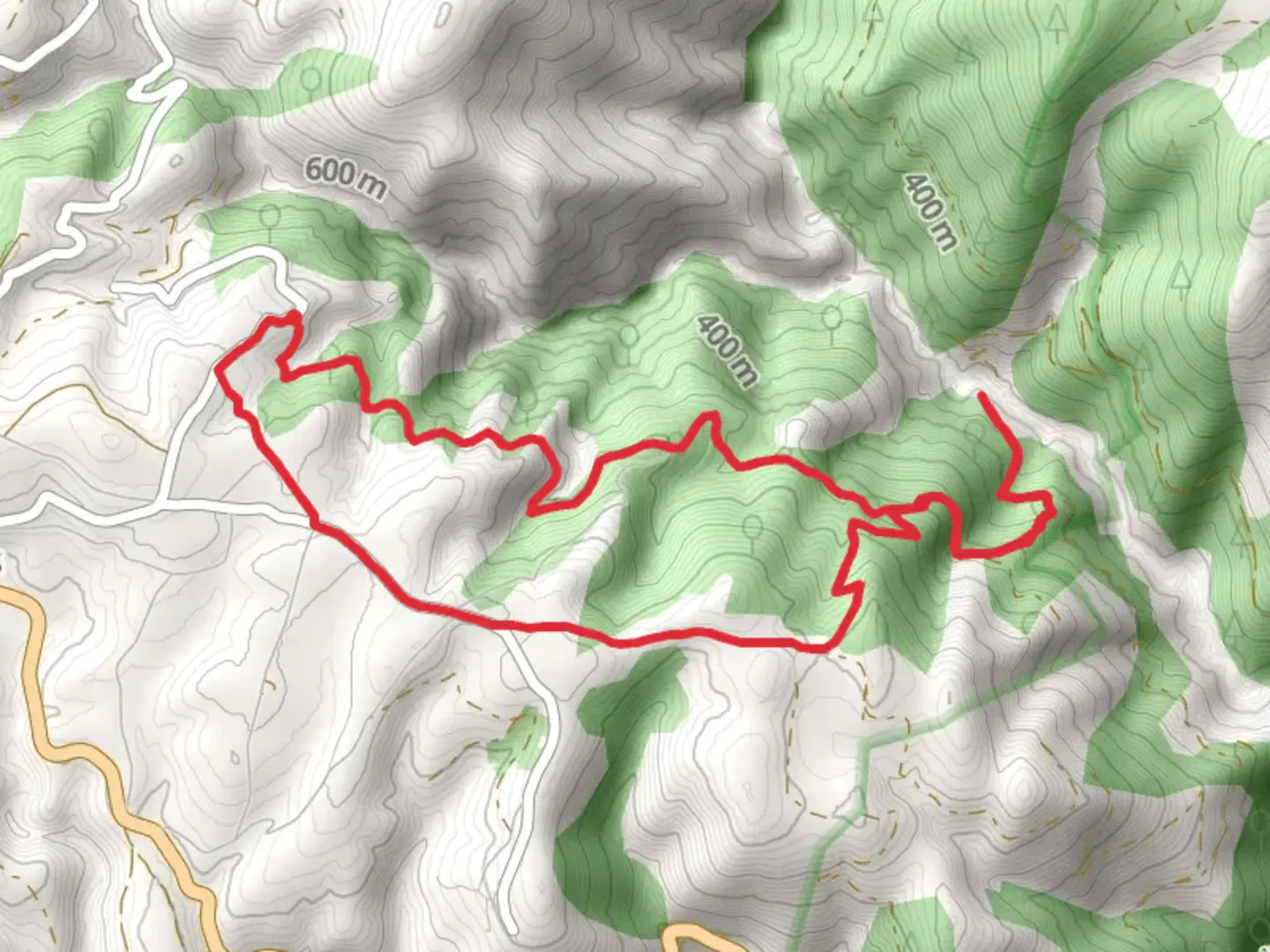 An image depicting the trail Mon route PR AS 114 and its surrounding area.