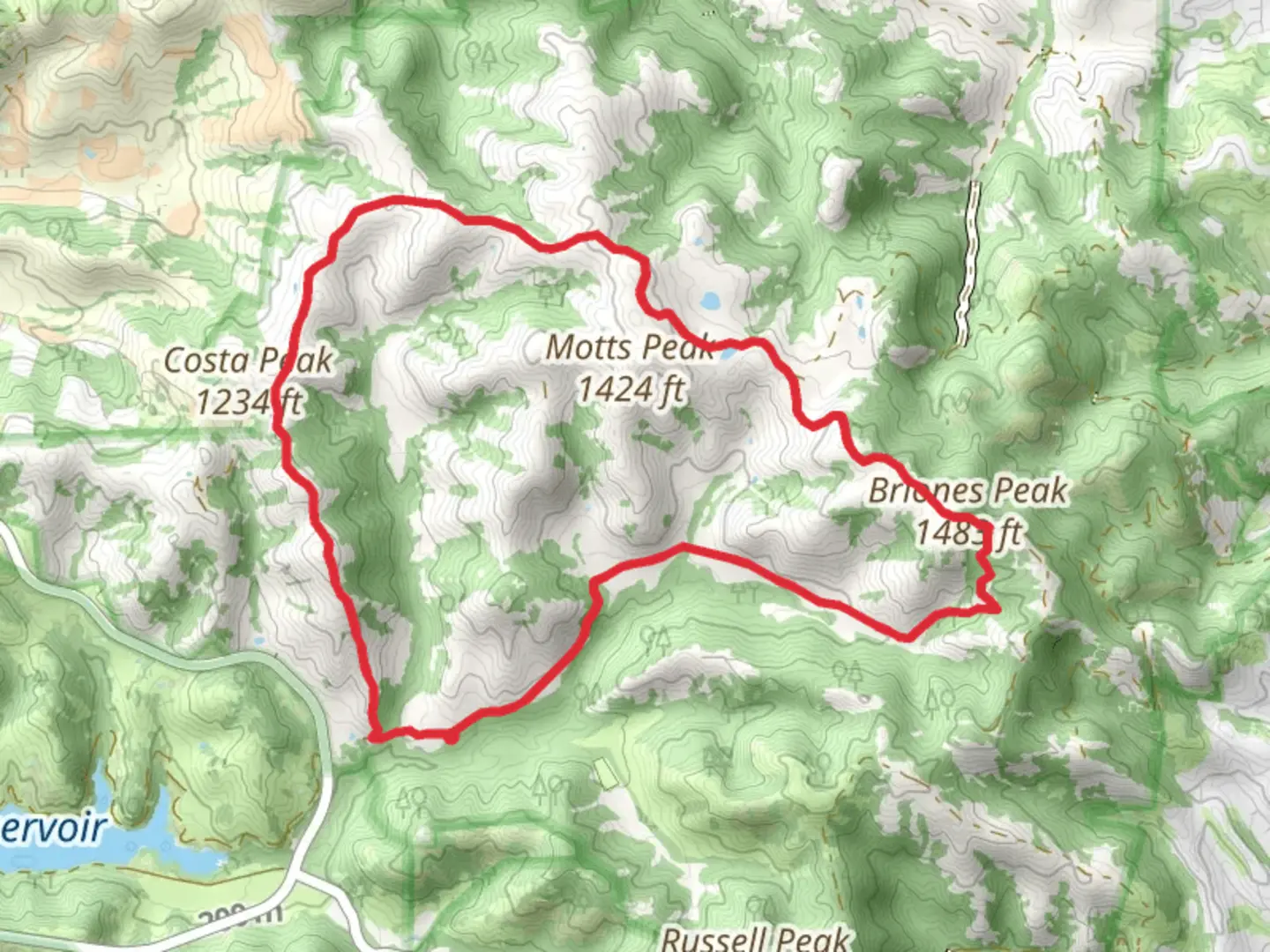 An image depicting the trail Briones Peak, Ivan Dickson Trail and Briones Crest Trail Loop and its surrounding area.