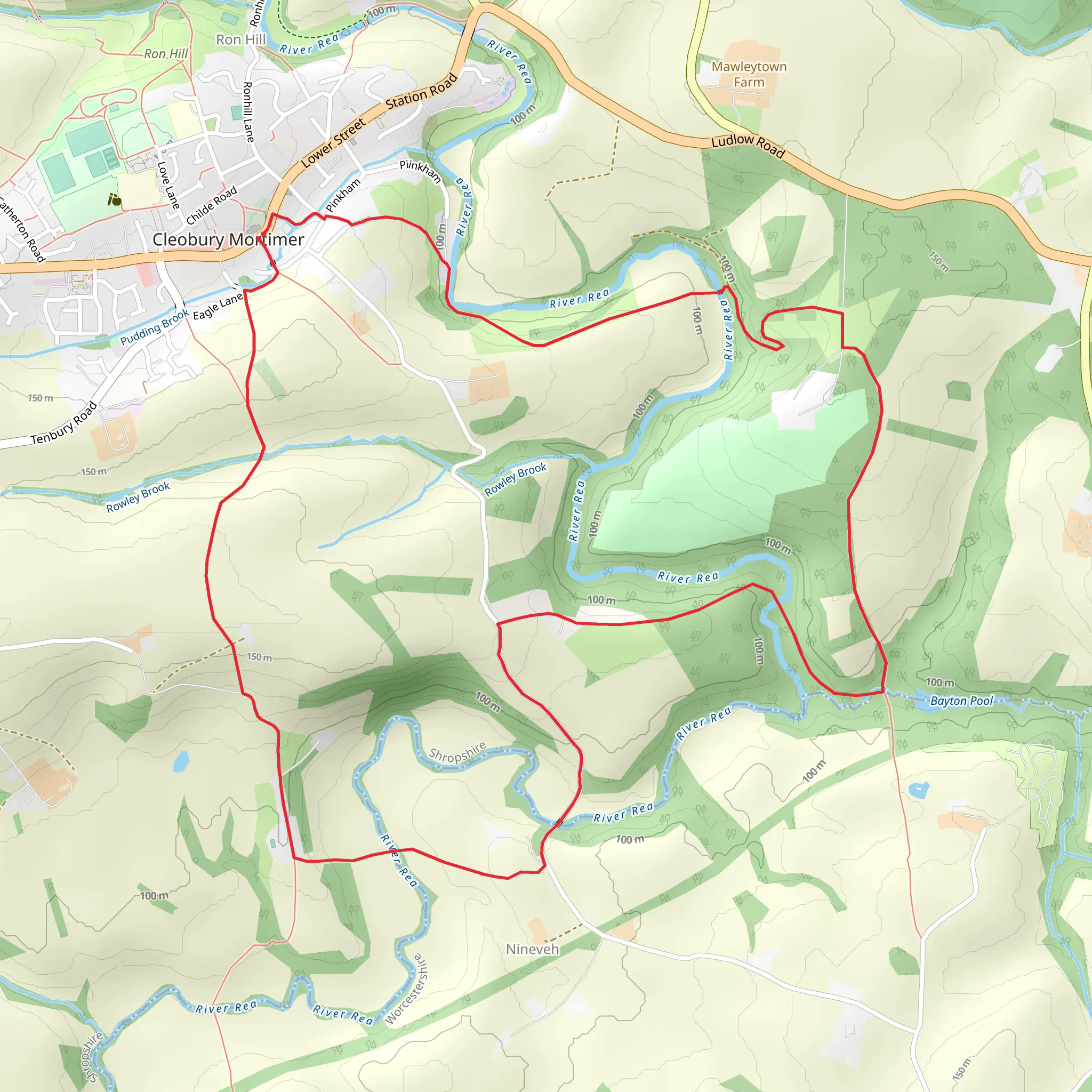 Cleobury Mortimer Loop mobile static map