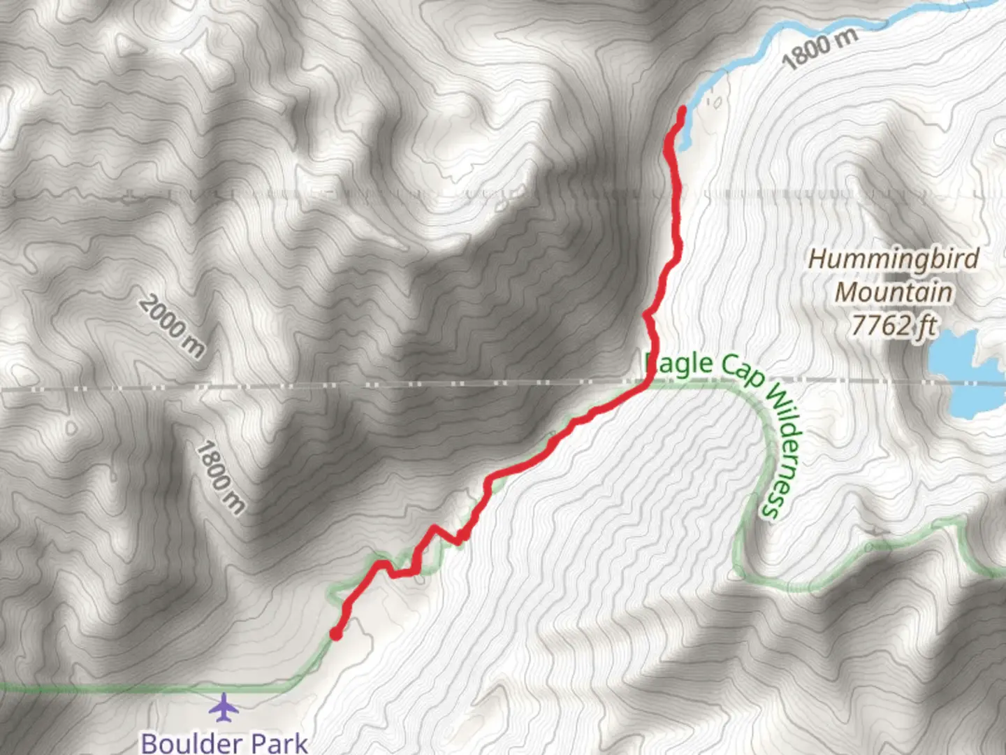 An image depicting the trail Main Eagle Trail Out and Back and its surrounding area.