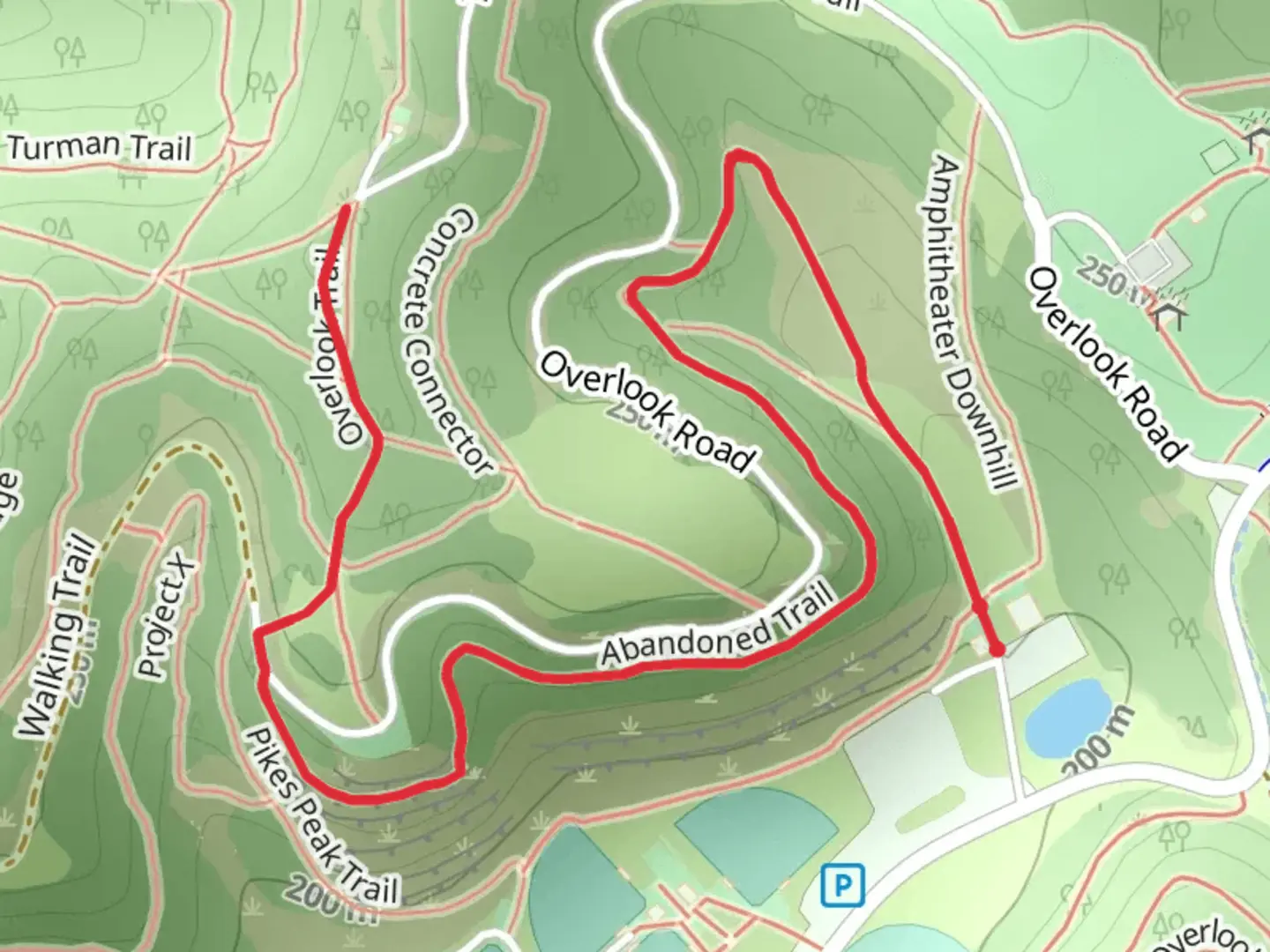 An image depicting the trail Amphitheater and Overlook Trail and its surrounding area.