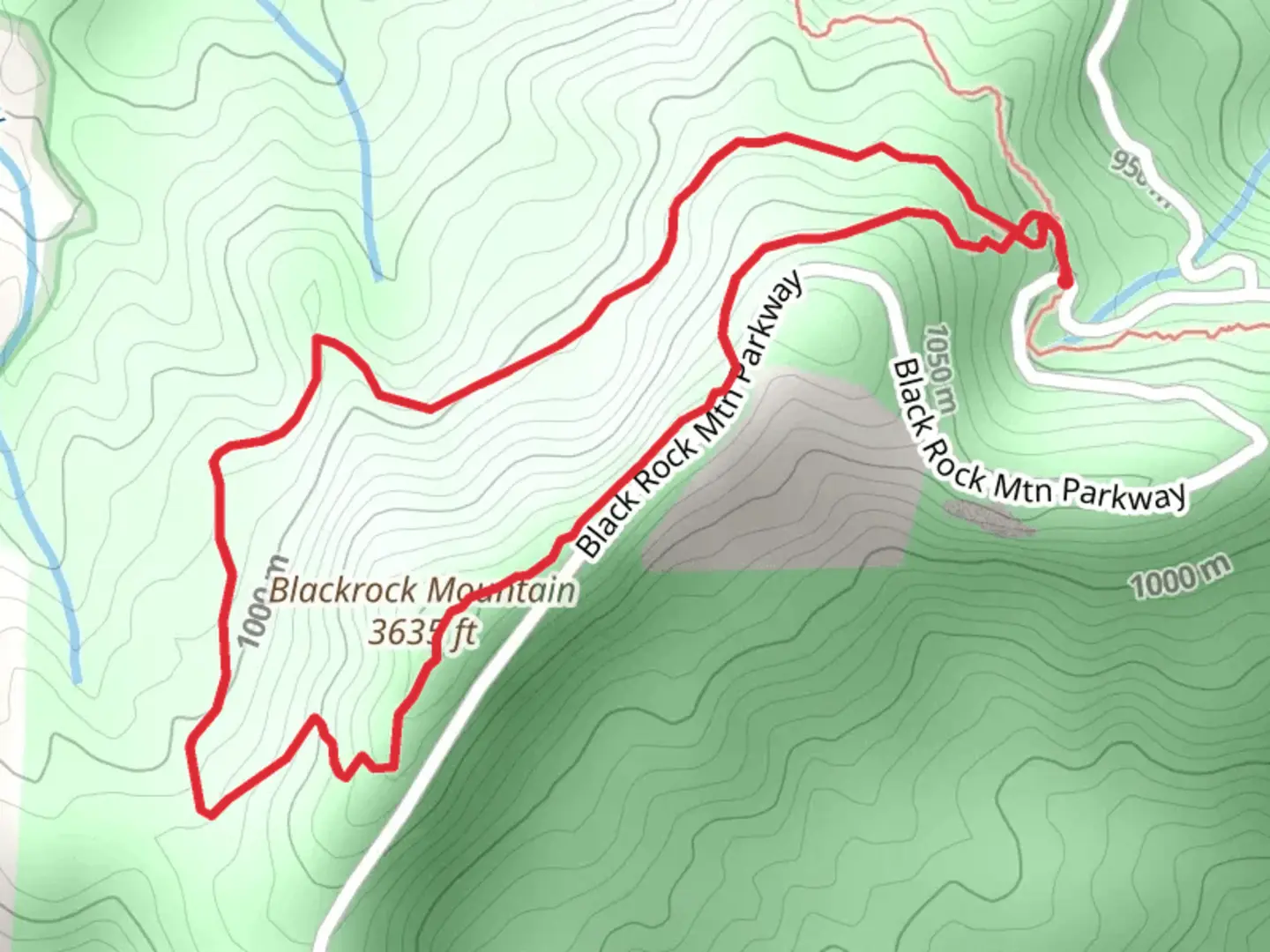 An image depicting the trail Blackrock Mountain - Tennessee Rock Loop Trail and its surrounding area.