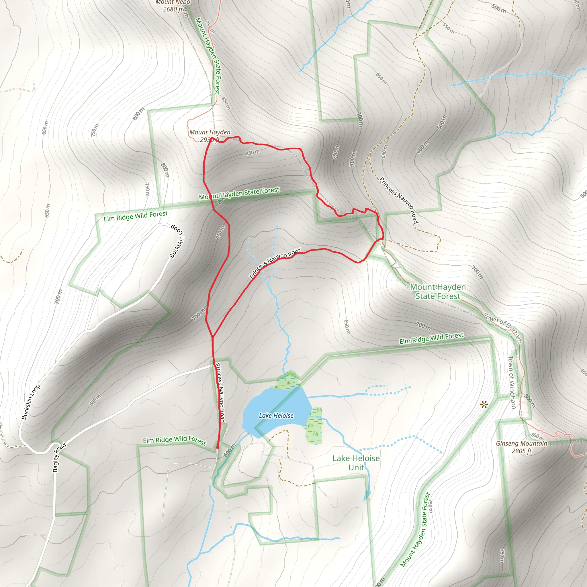 Mount Hayden Loop mobile static map