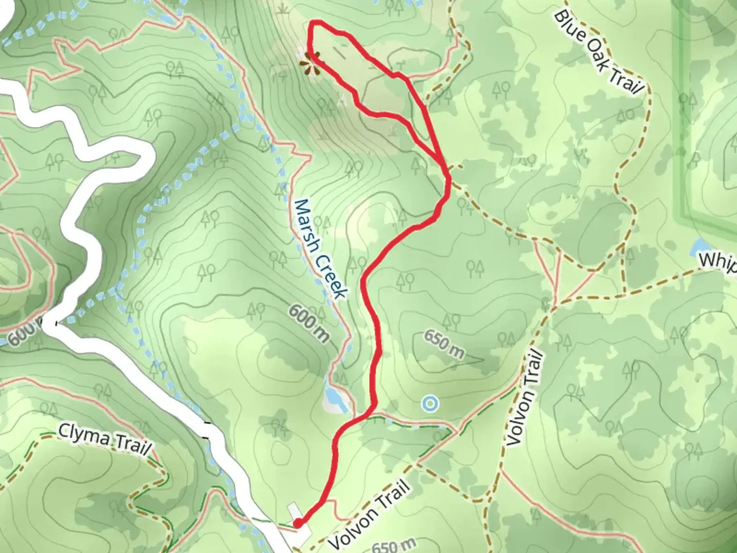 An image depicting the trail Condor Trail and Prairie Falcom Loop Trail and its surrounding area.