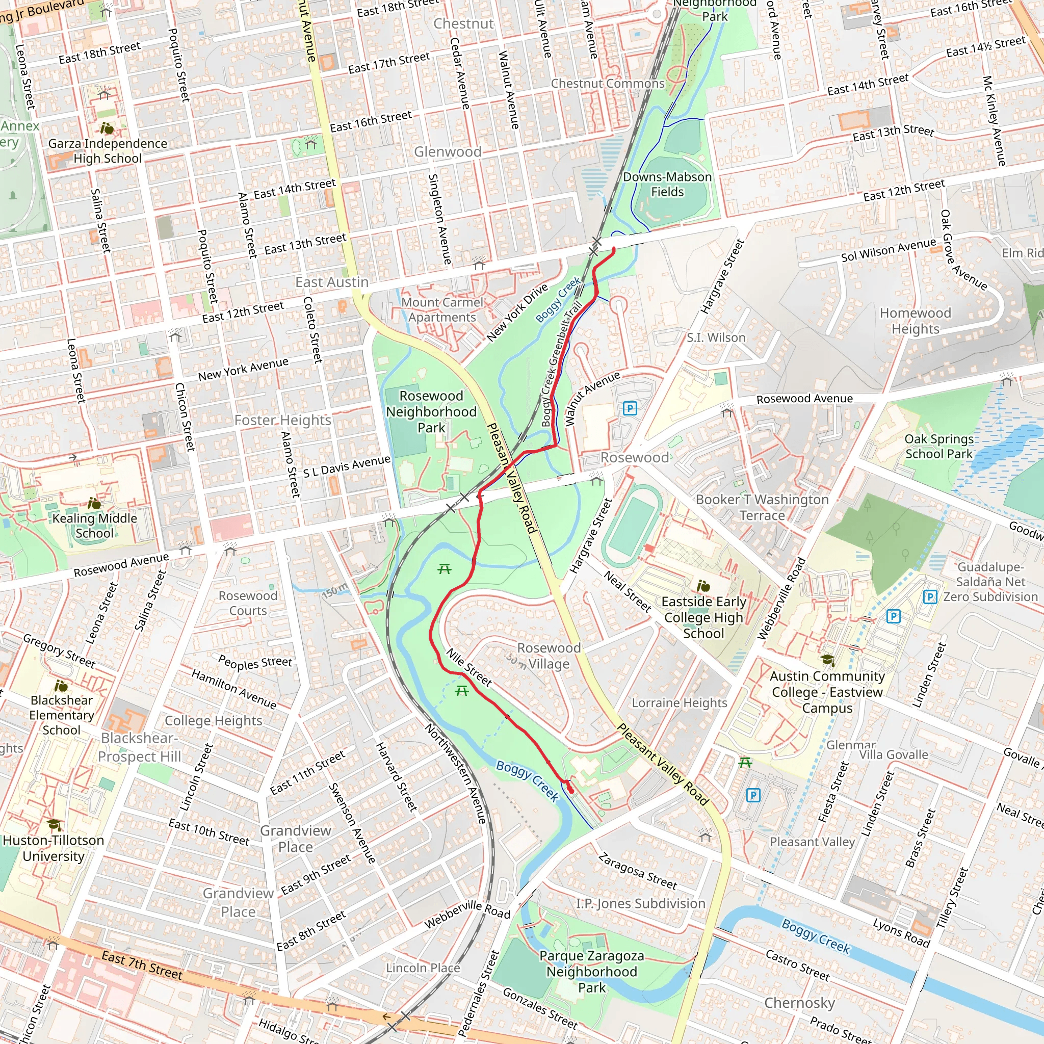 Boggy Creek Greenbelt Trail mobile static map