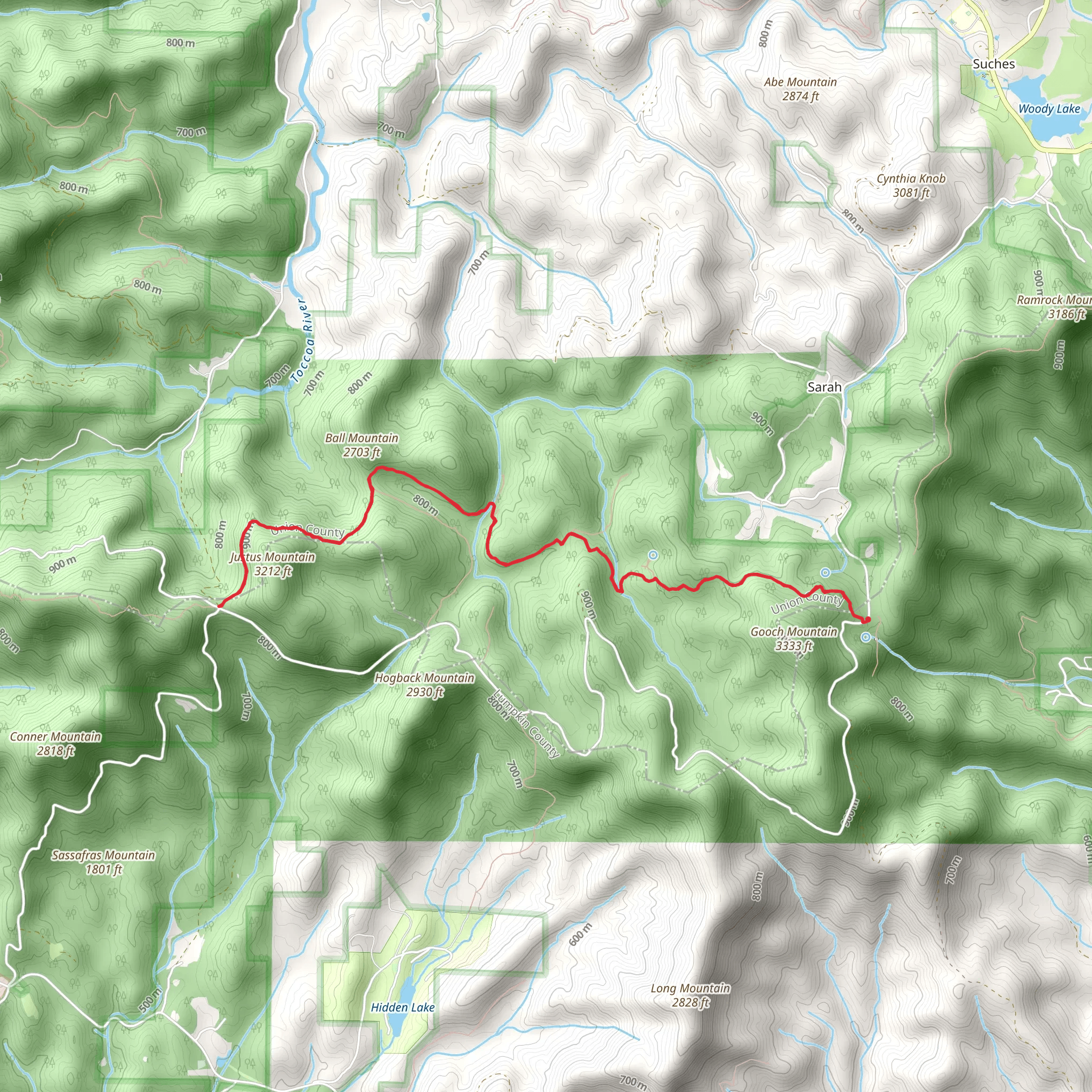 Justus Mountain via Appalachian Trail mobile static map