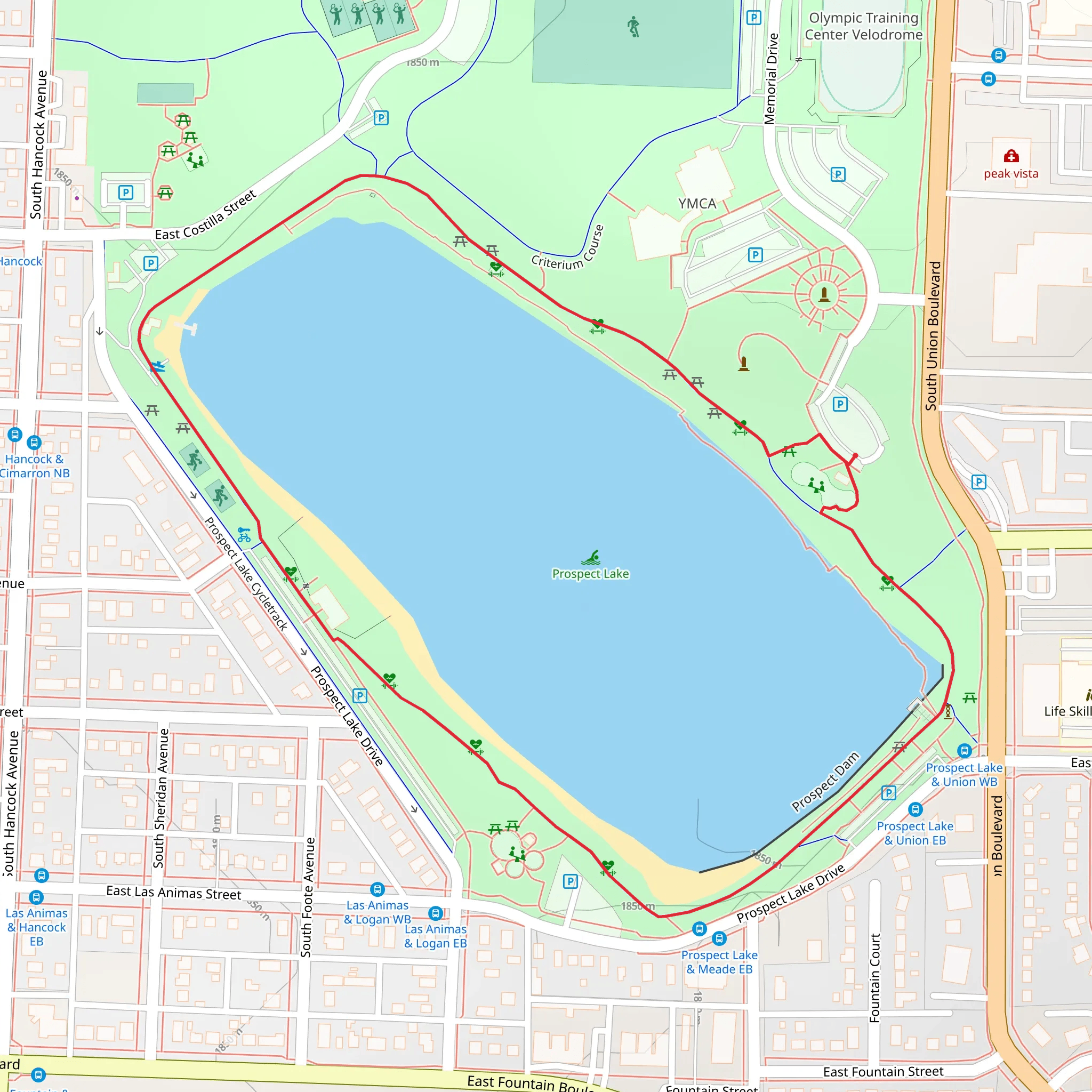 Prospect Lake Loop mobile static map