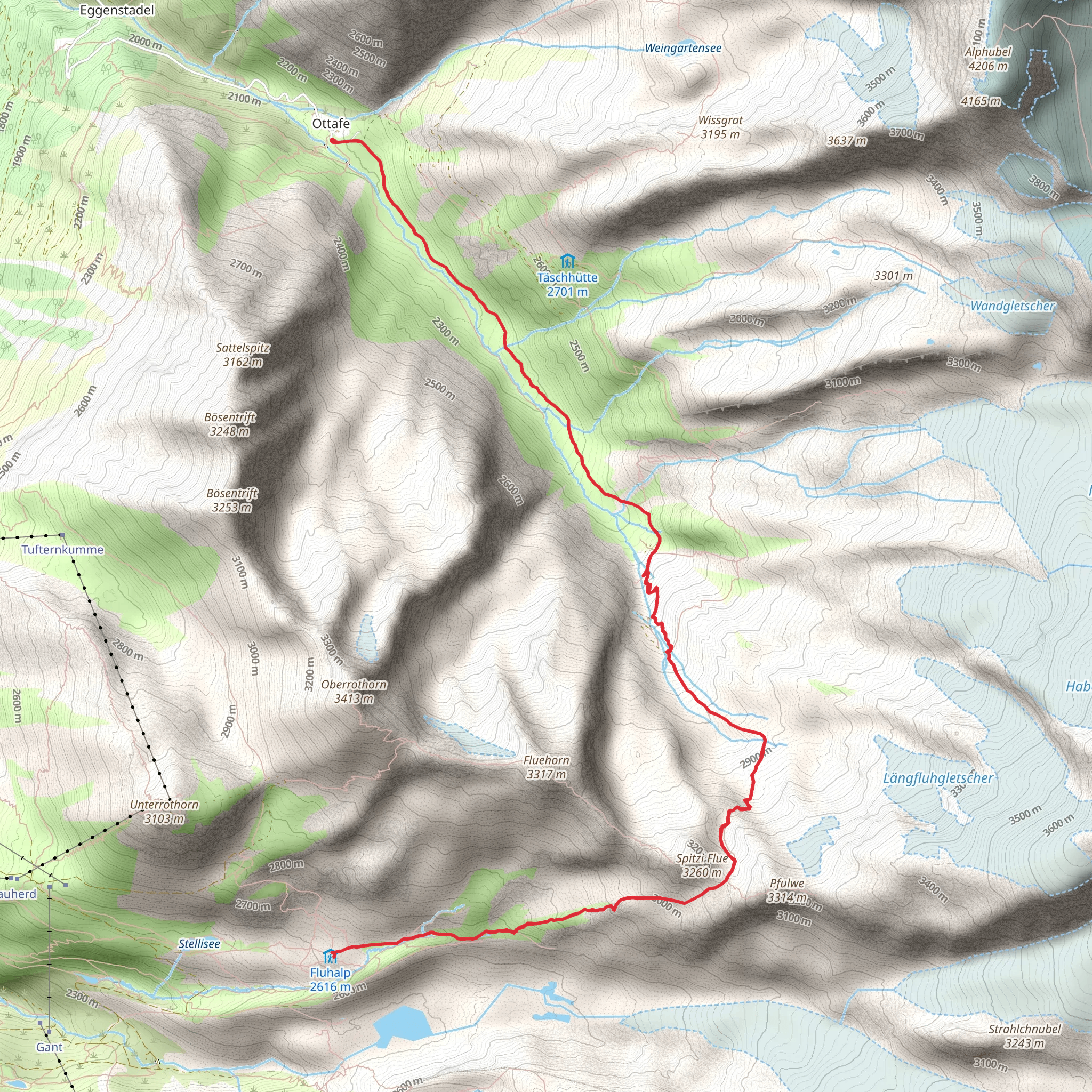 Täschalp-Fluhalp - Pfulwe - Nr 46 mobile static map