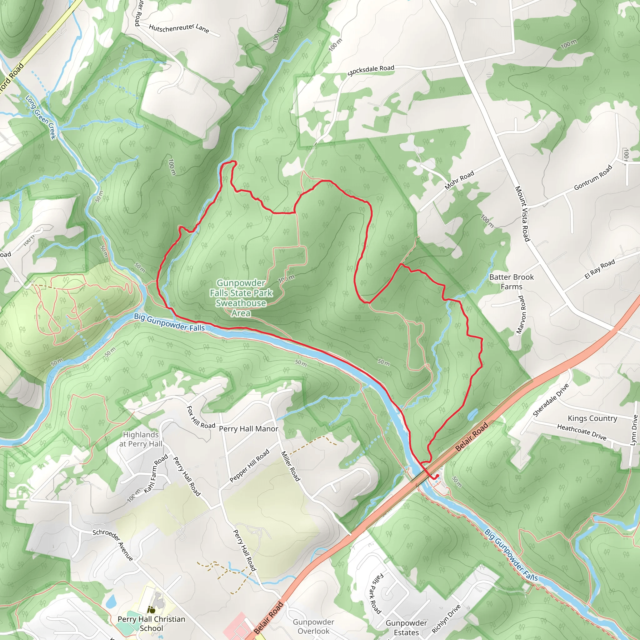 Stocksdale and Wildlands Loop Trail mobile static map