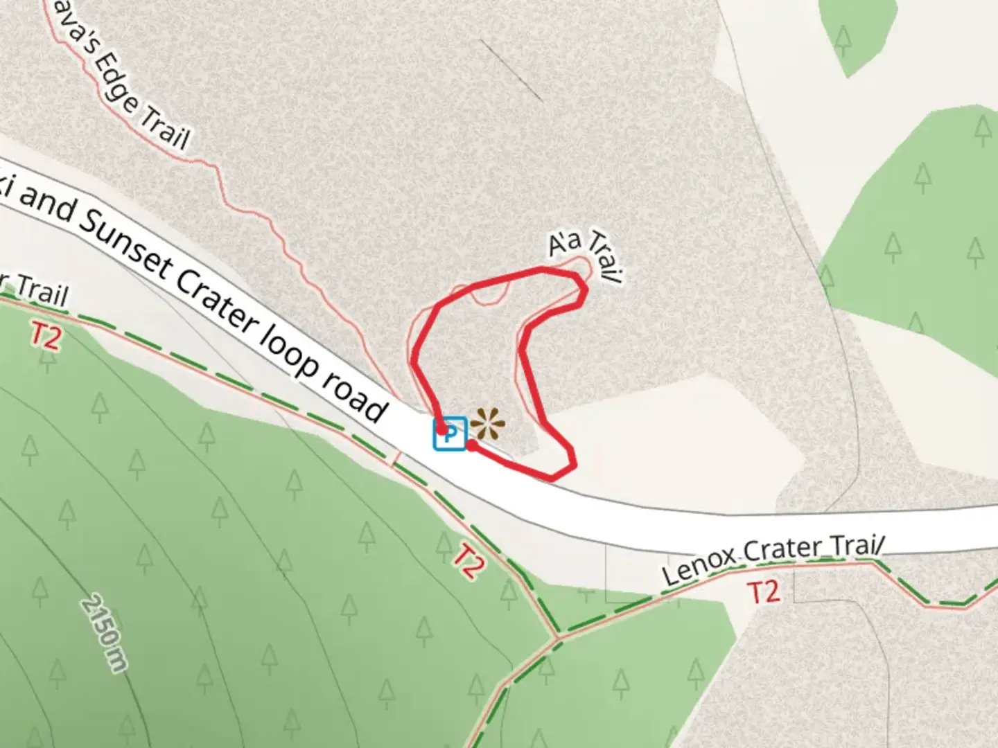 An image depicting the trail A'a Loop Trail and its surrounding area.