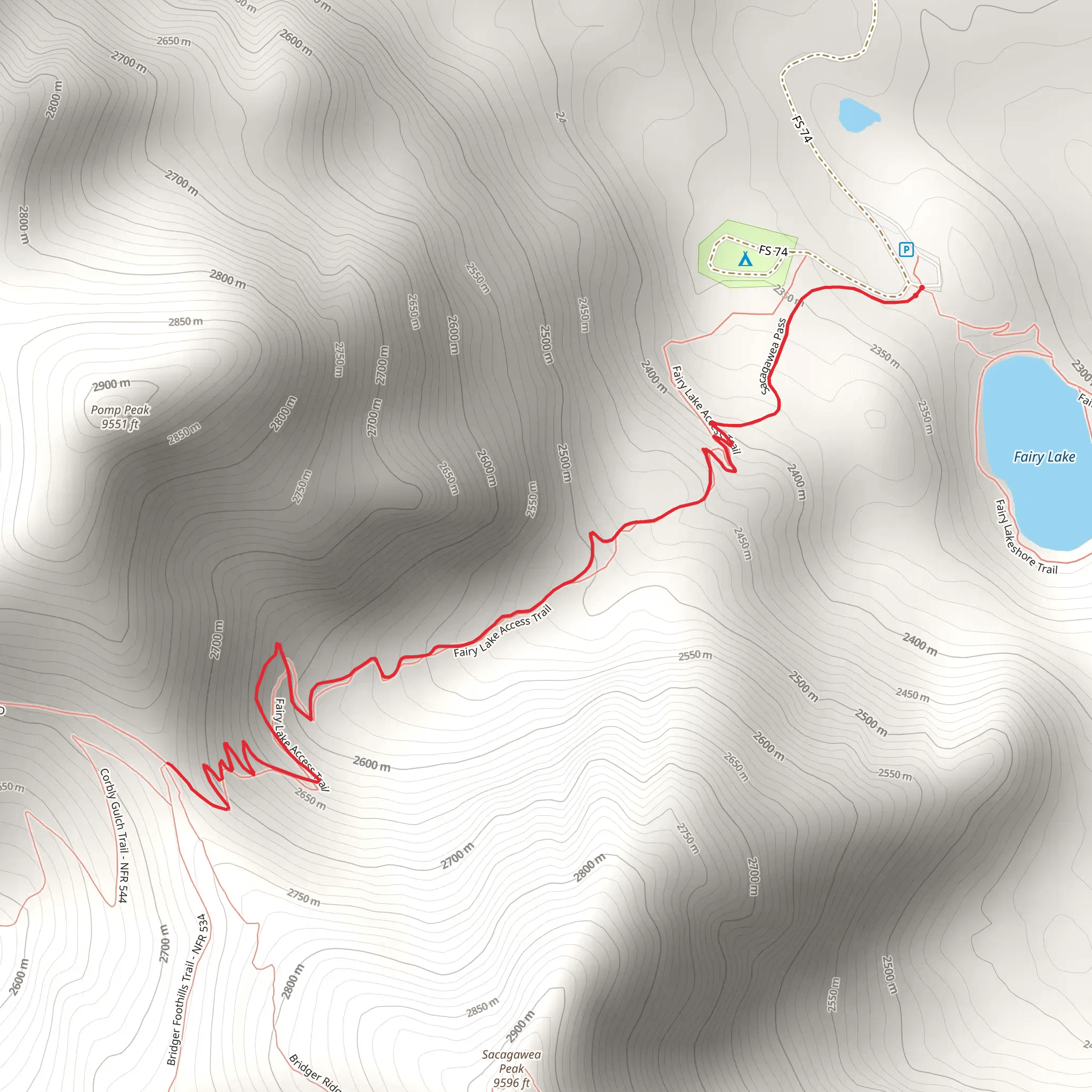 Sacagawea Pass Trail mobile static map