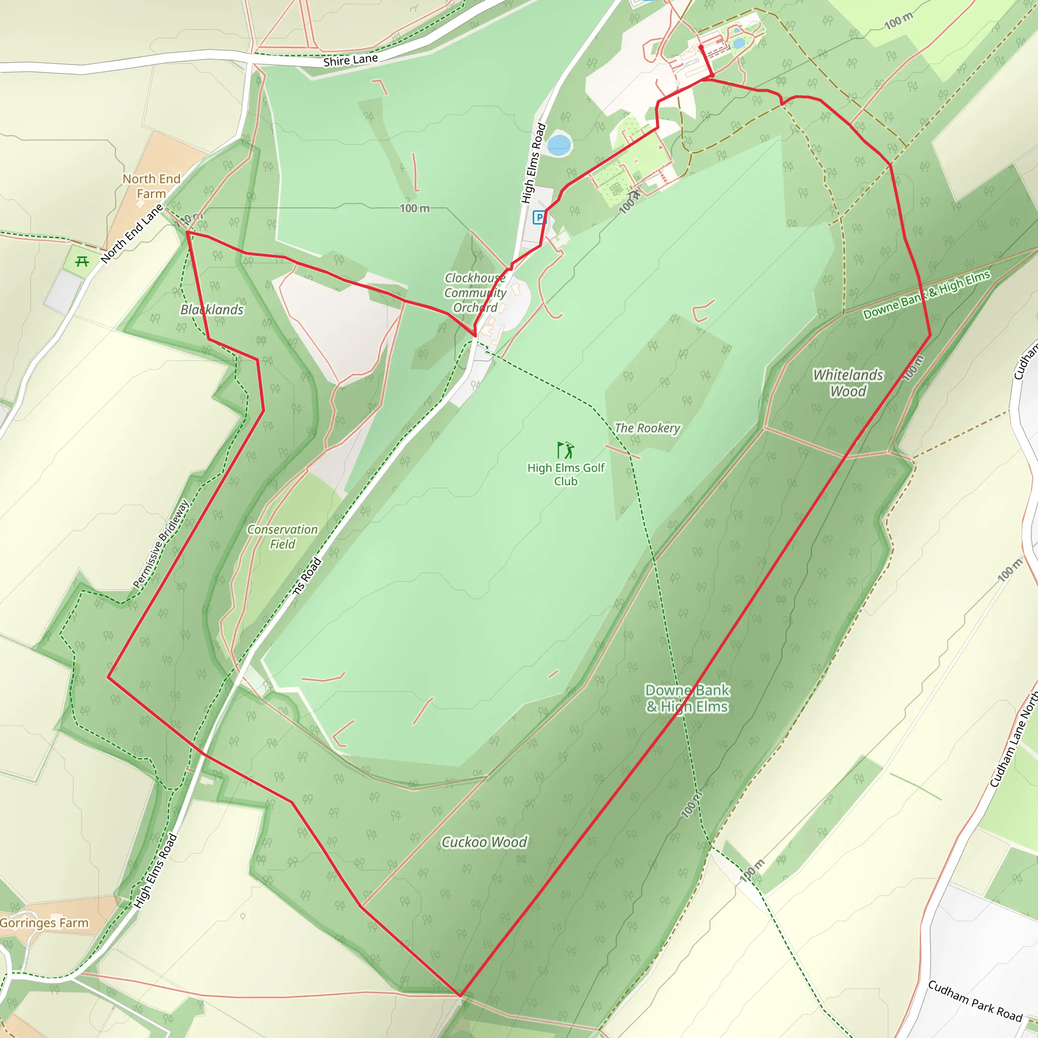 High Elms Country Park mobile static map