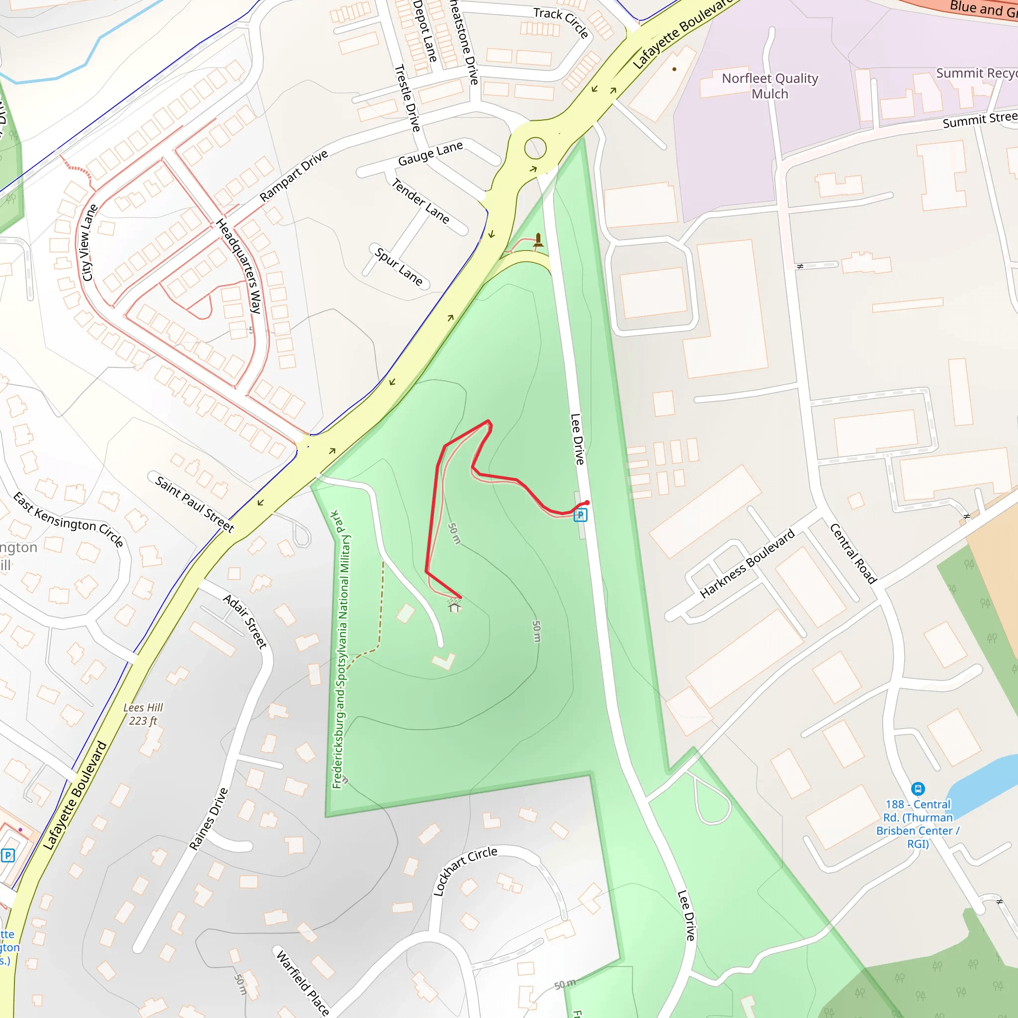 Lees Hill Trail mobile static map