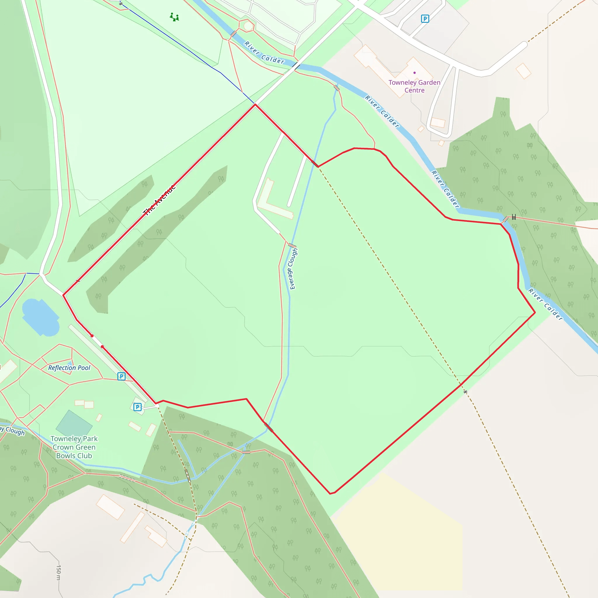 Towneley Park Short Loop mobile static map
