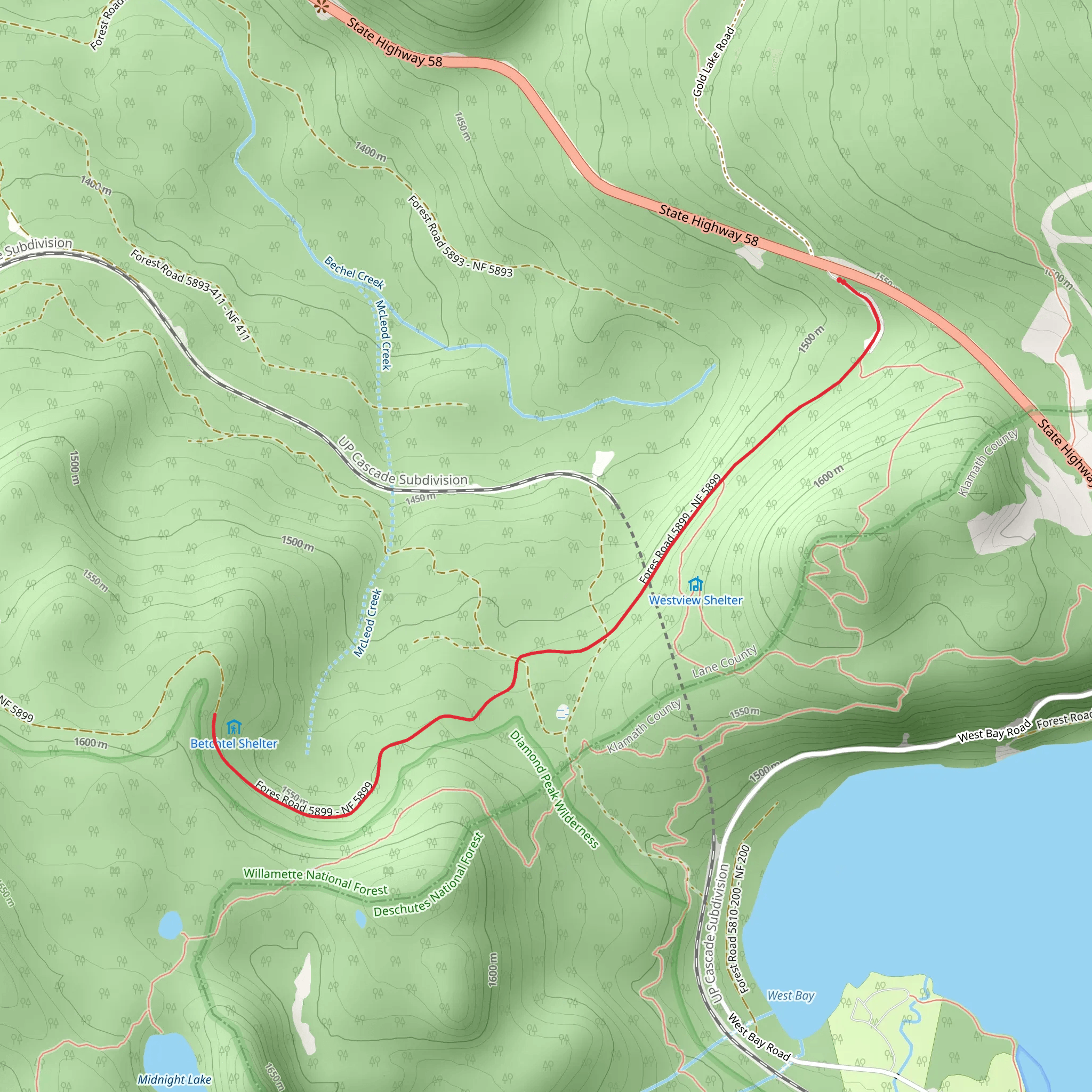 Abernathy Road Nordic Walk mobile static map