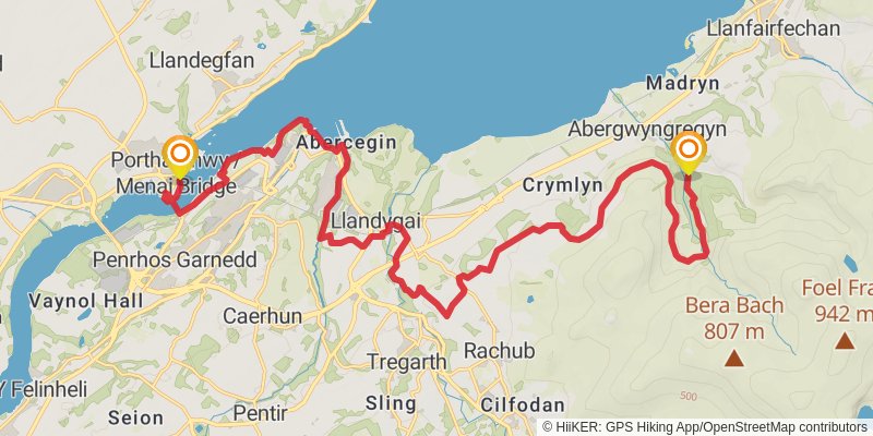 Holyhead to Chepstow Walk stage 7 Map
