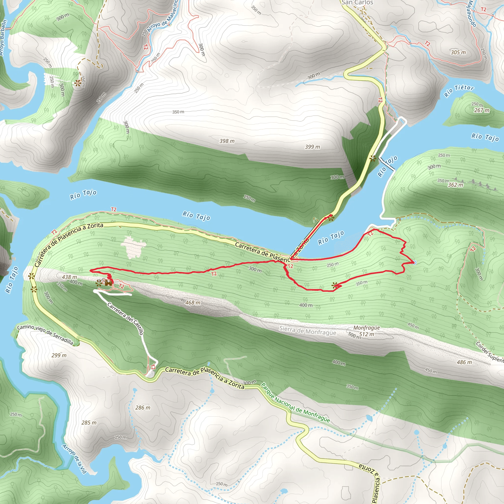 Castillo de Monfragüe Loop from Serradilla mobile static map