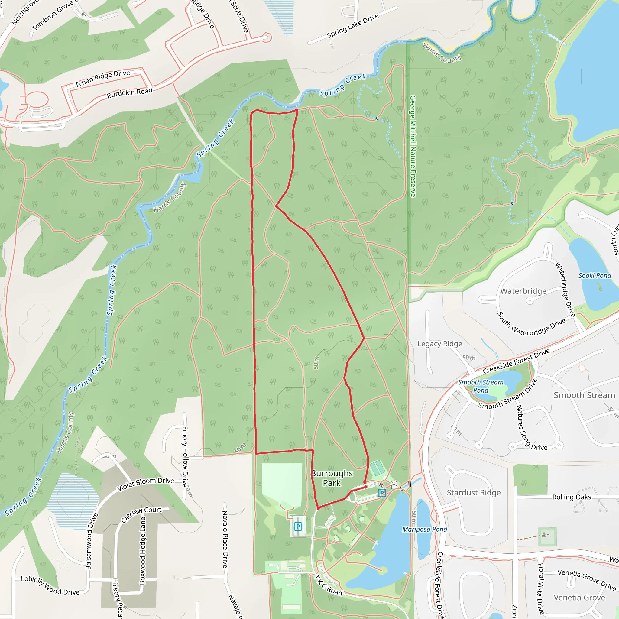 Burroughs Park Loop mobile static map