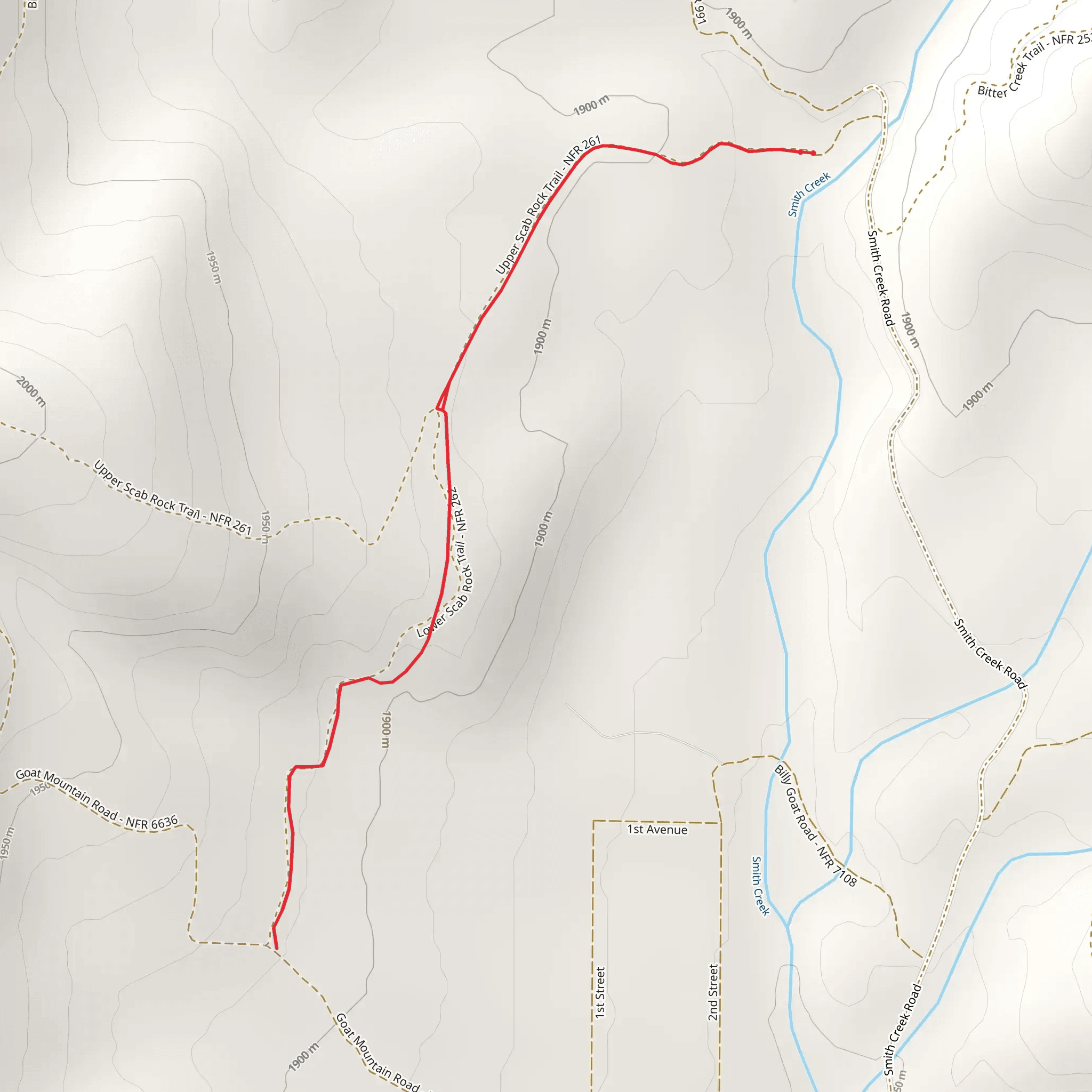 Lower Scab Rock via Scab Rock Trail mobile static map