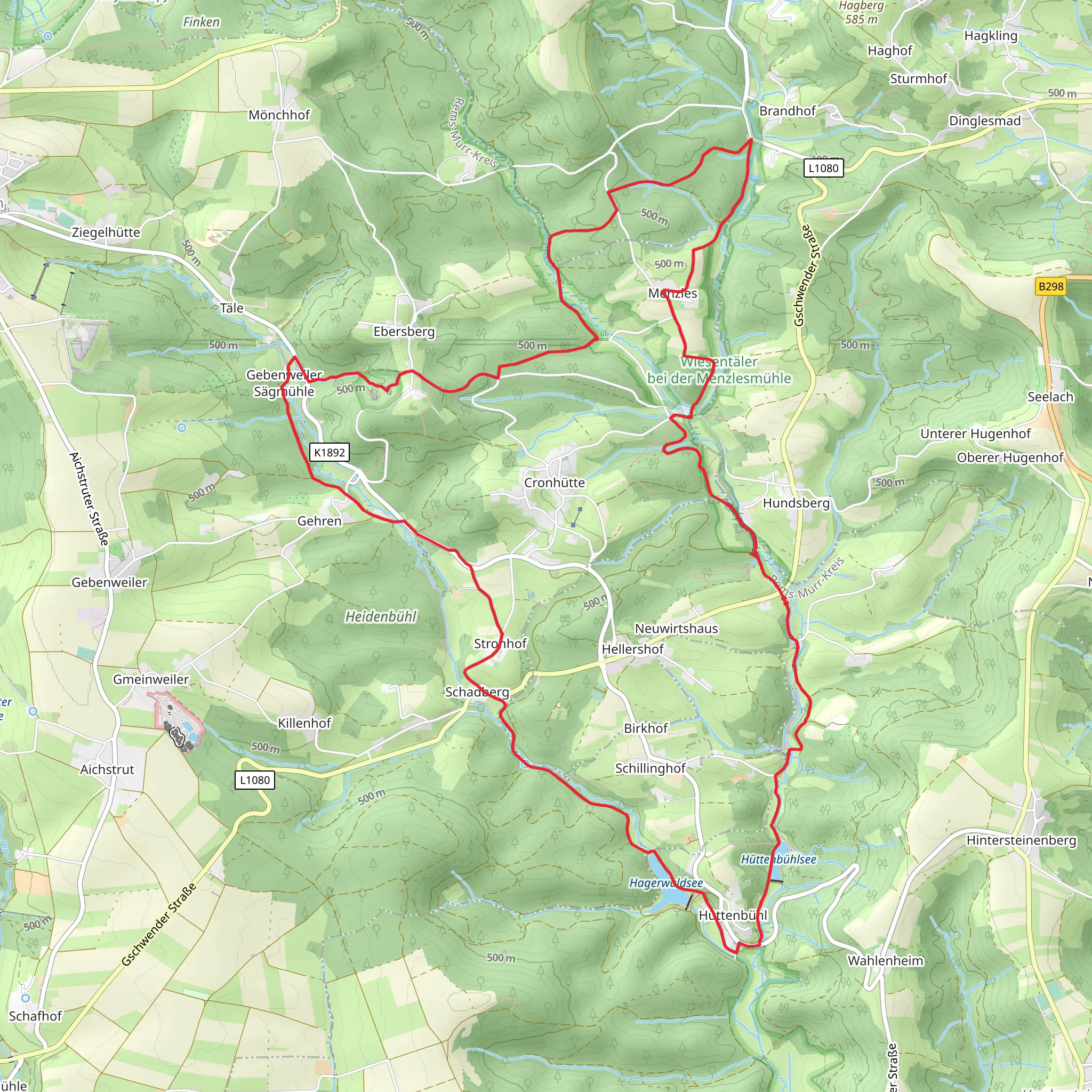 Menzels and Hagerwaldsee Loop mobile static map