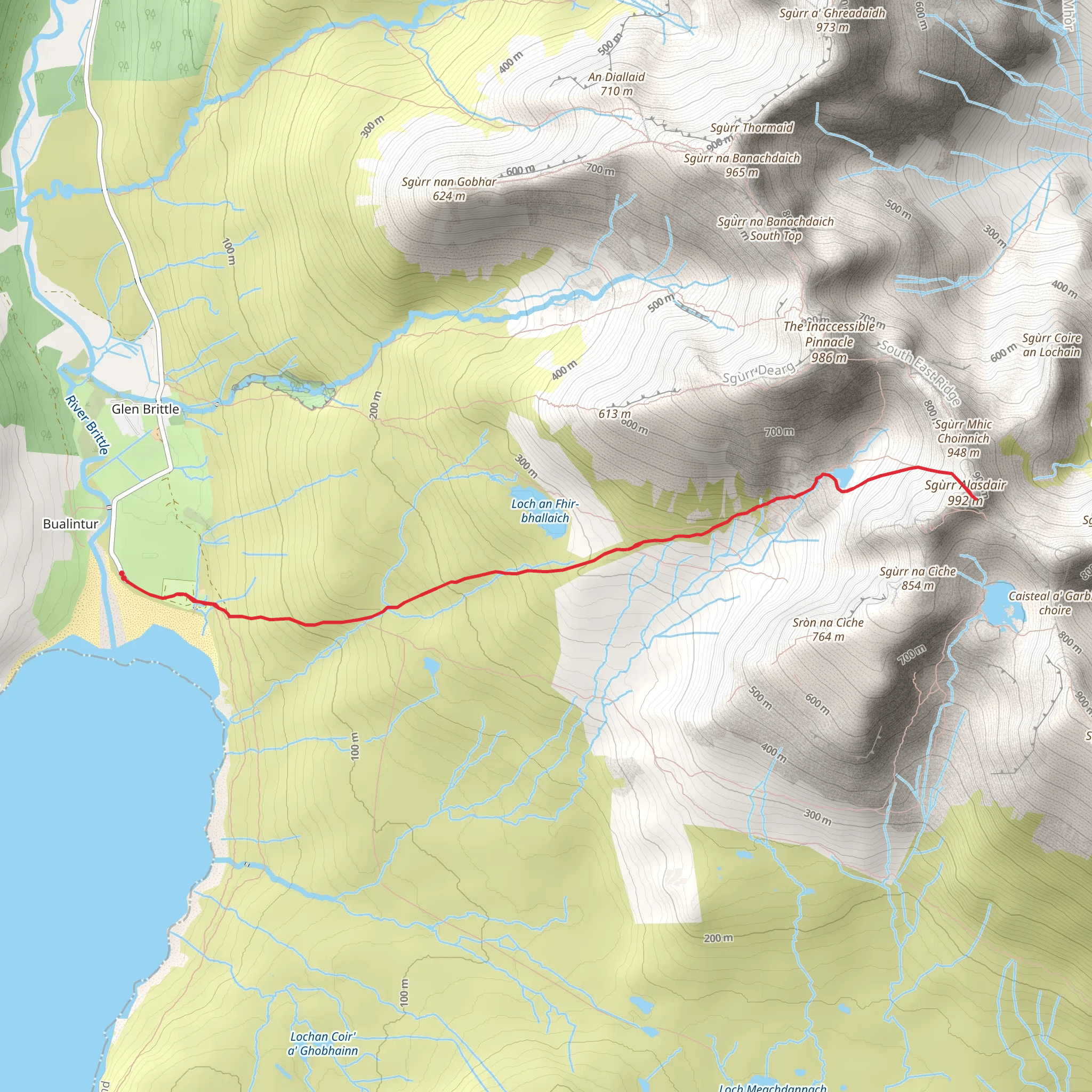 Sgurr Thearlaich via Coire Lagan Walk mobile static map