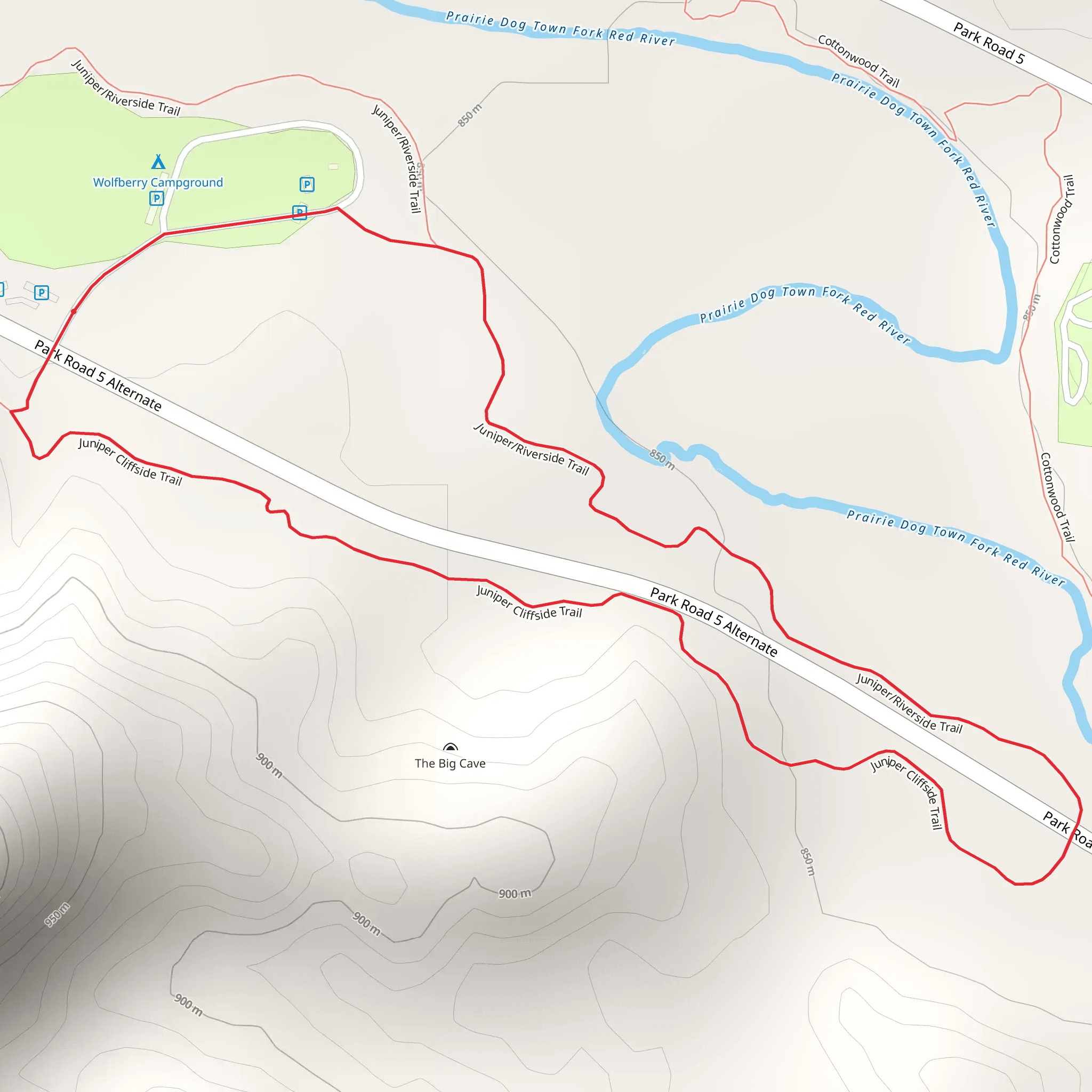 Juniper Cliffside Loop Trail mobile static map