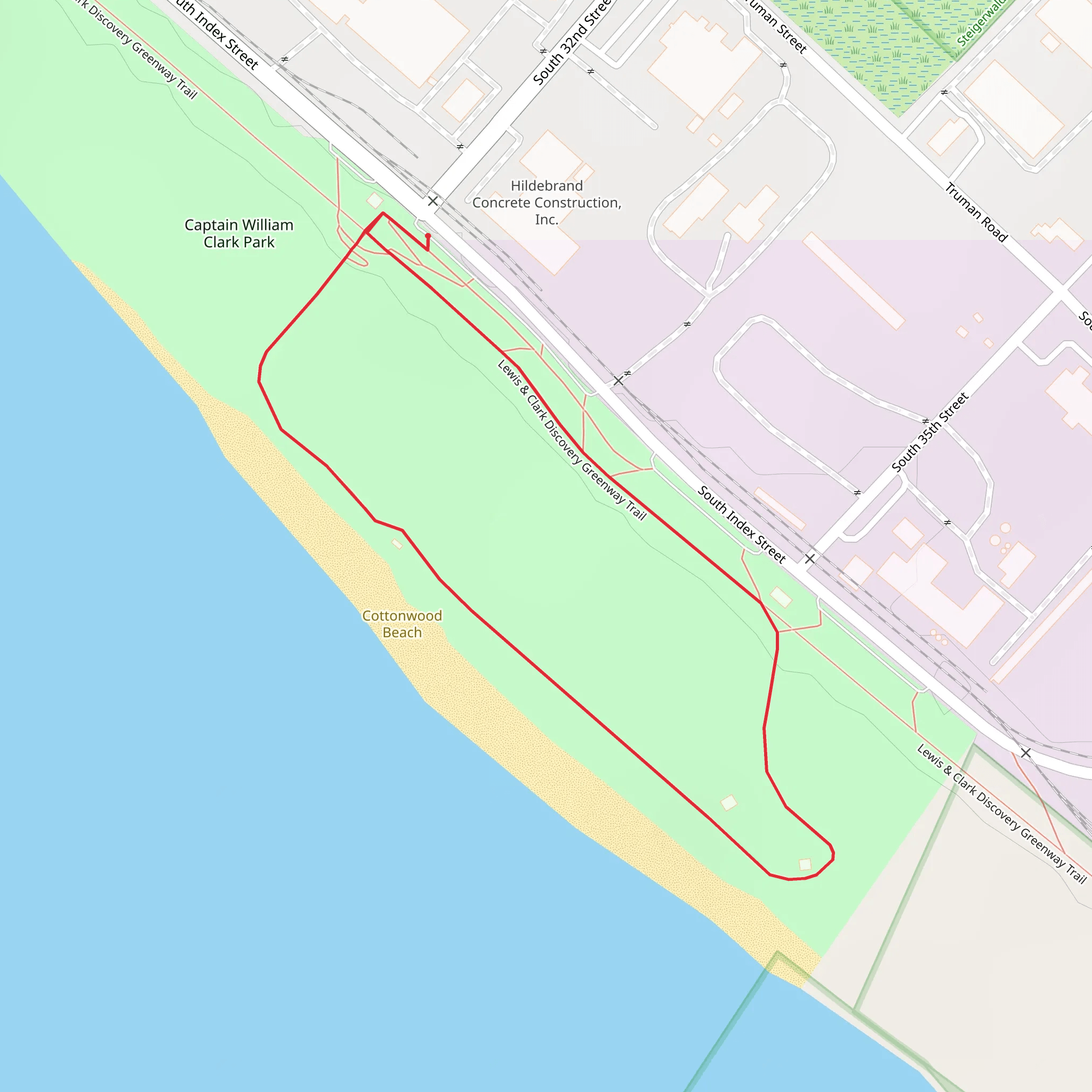 Captain William Clark Park Loop mobile static map