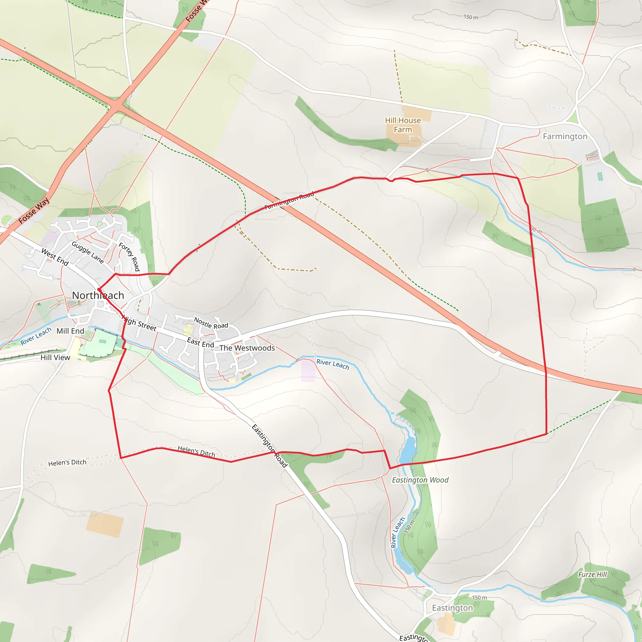 Northleach Loop Walk mobile static map