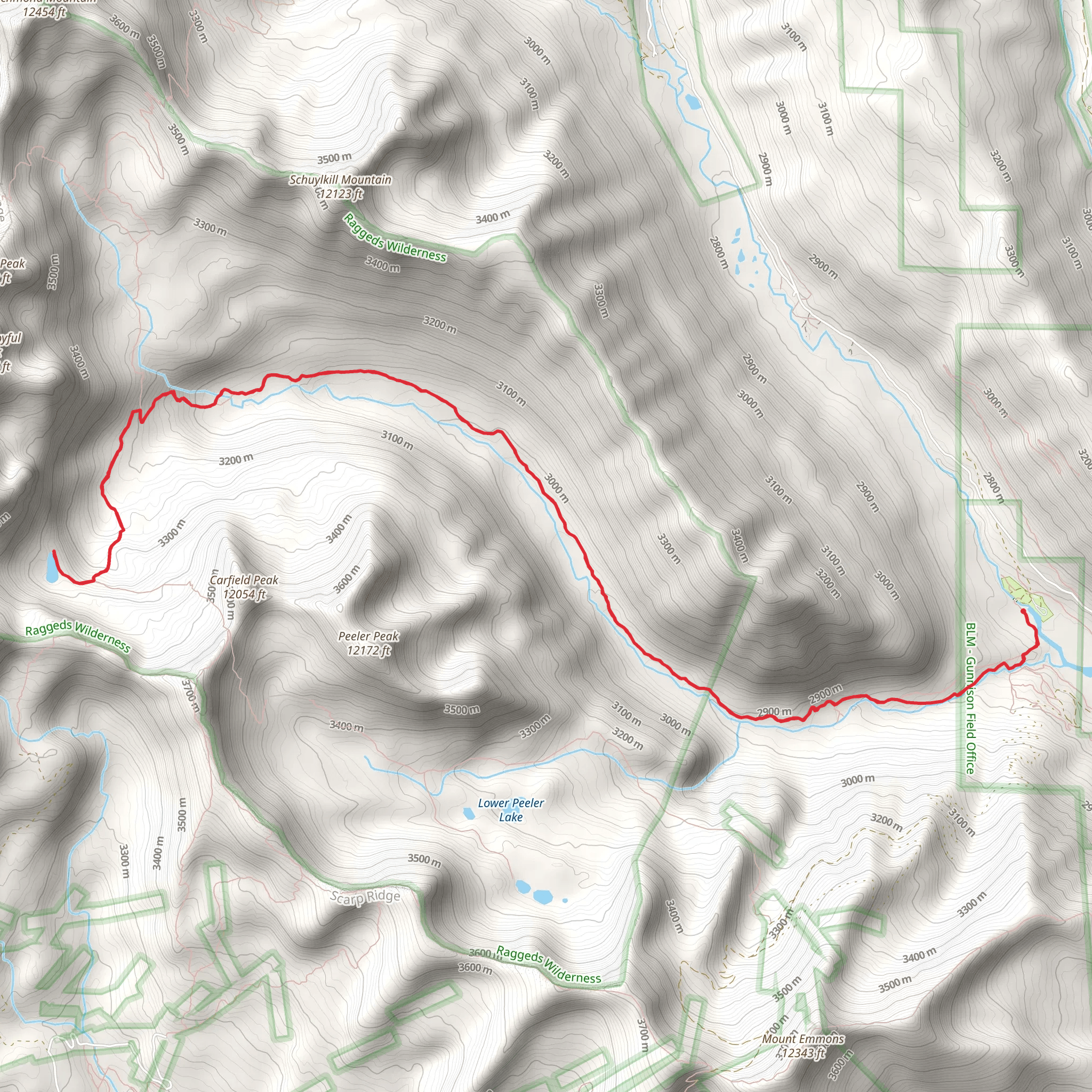 Blue Lake via Oh-Be-Joyful Trail mobile static map