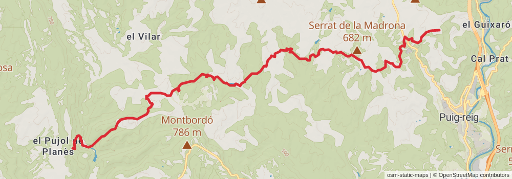 GR 176 Ruta de les Vint Ermites stage 3 Map