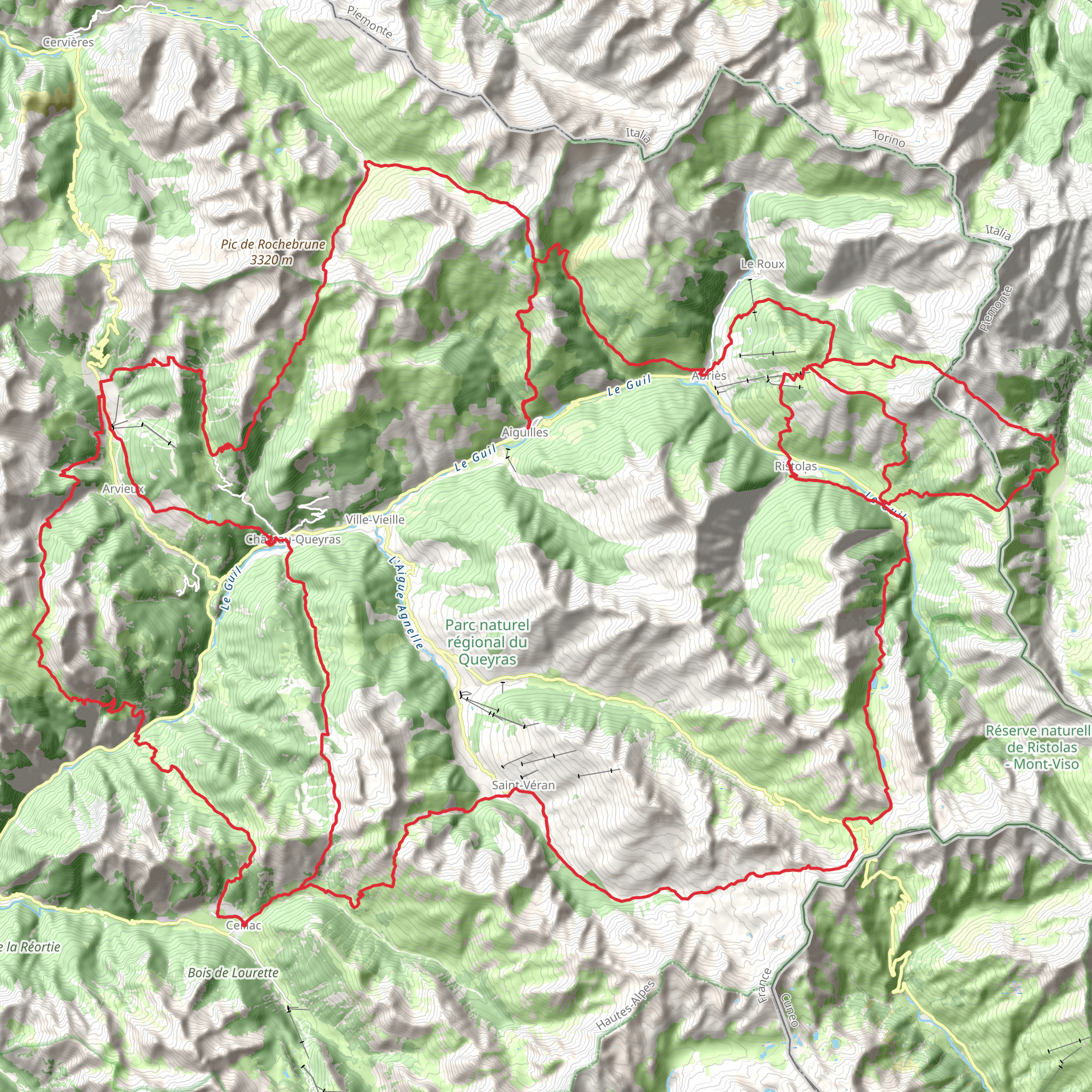 GR 58 - Le Tour Du Queyras A Pied mobile static map