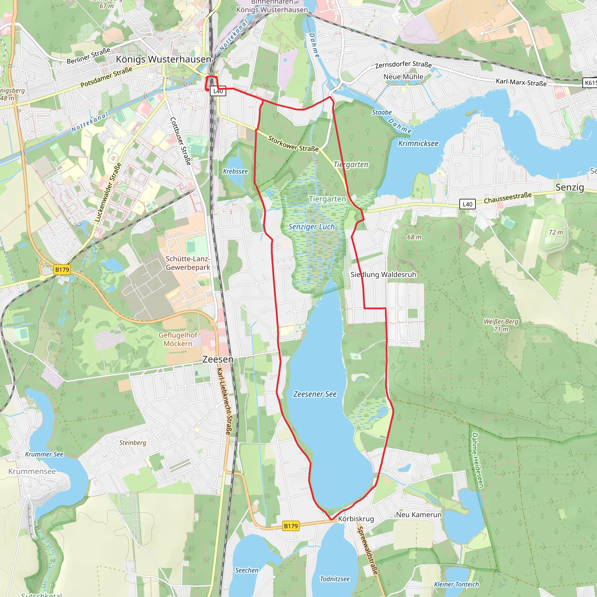 Zeesener See via Seestrasse mobile static map