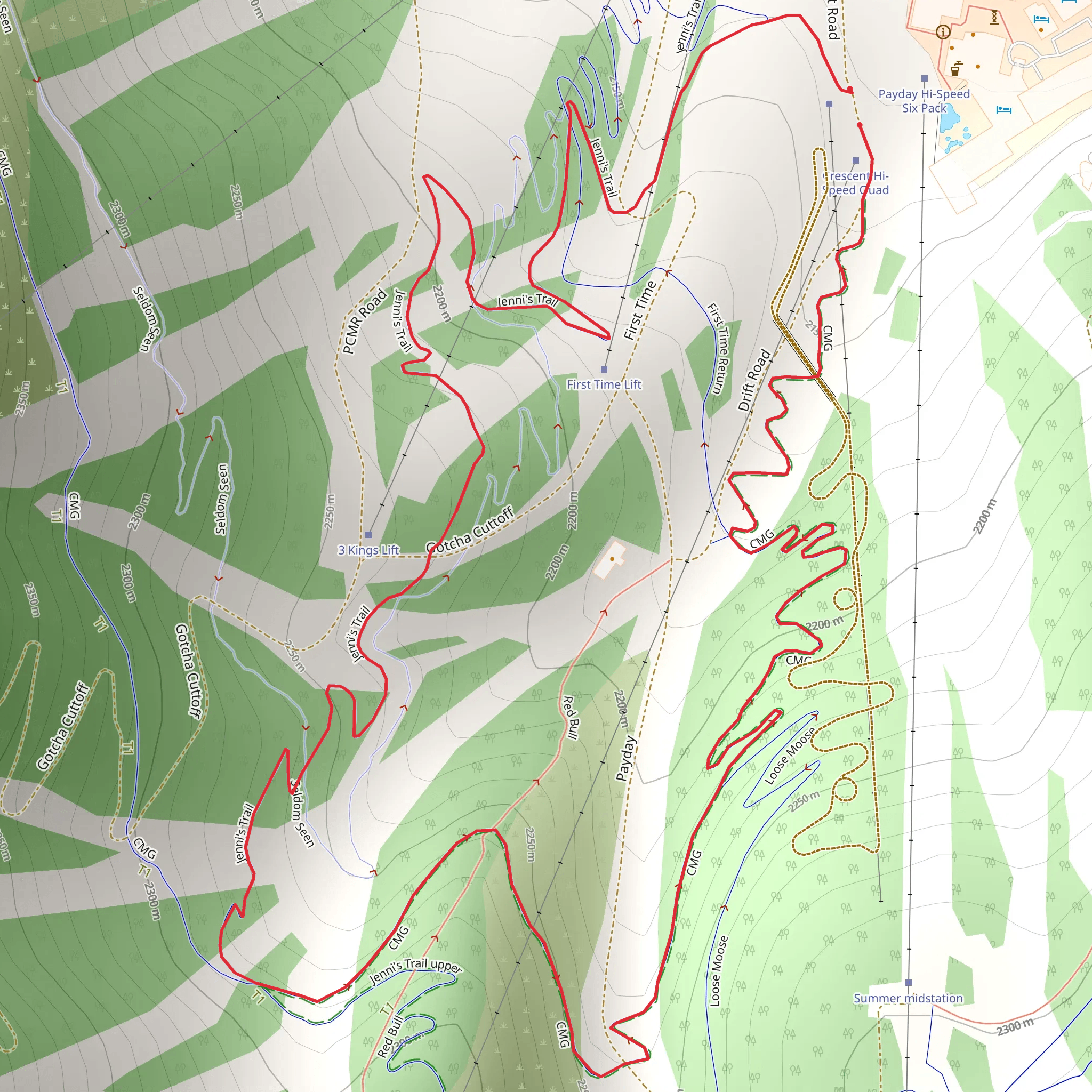 Jenni's Trail and CMG Loop mobile static map