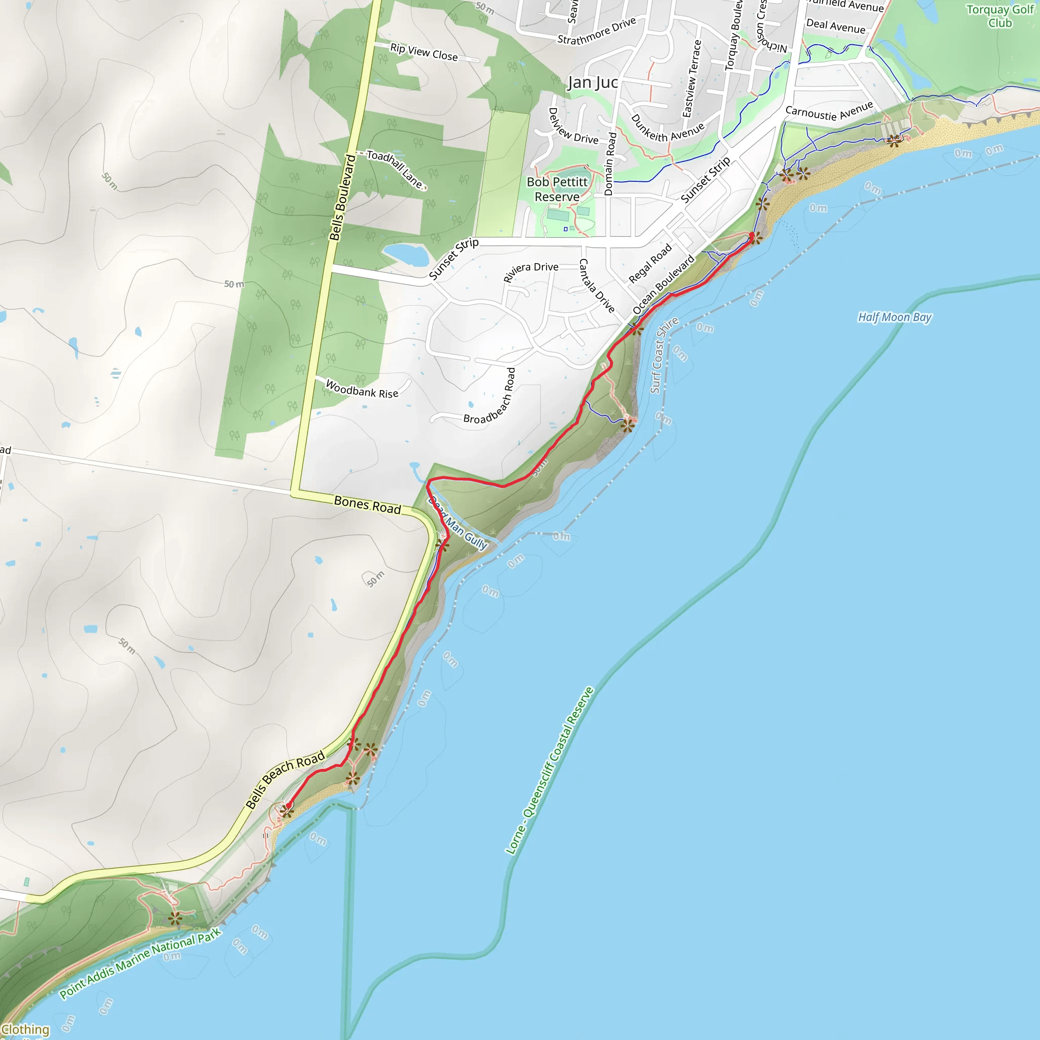 The Bells Track Walk mobile static map