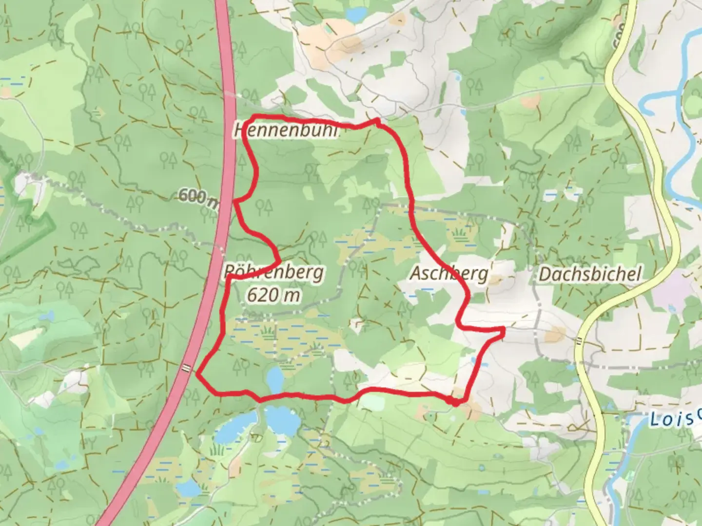 An image depicting the trail Rundweg 12 Nord and its surrounding area.