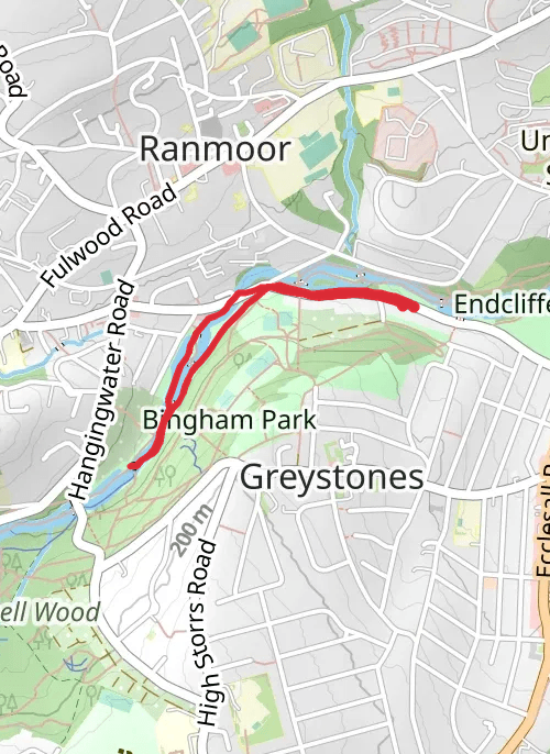 Sheffield Hiking mobile static map